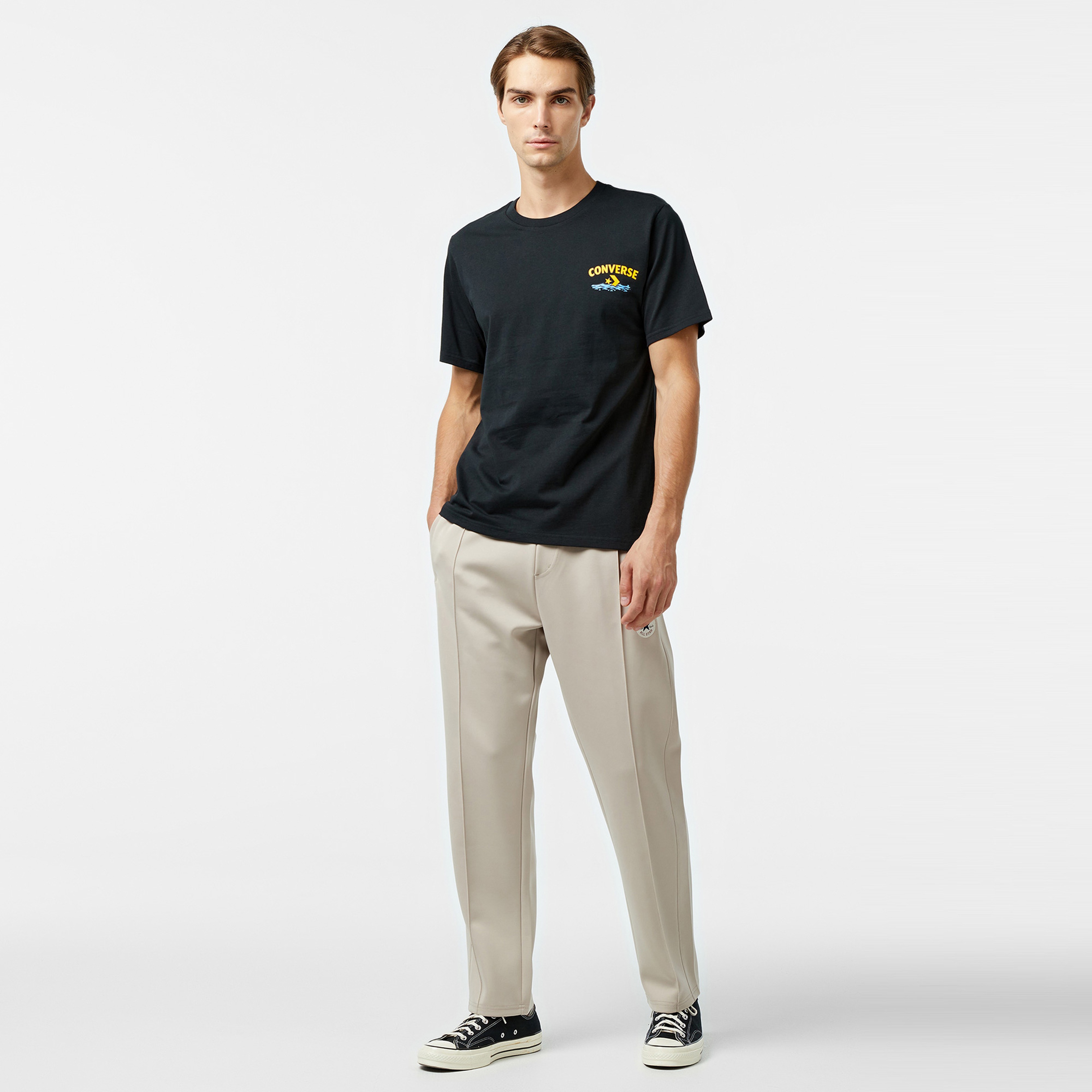 Converse Erkek Baskılı Siyah T-Shirt