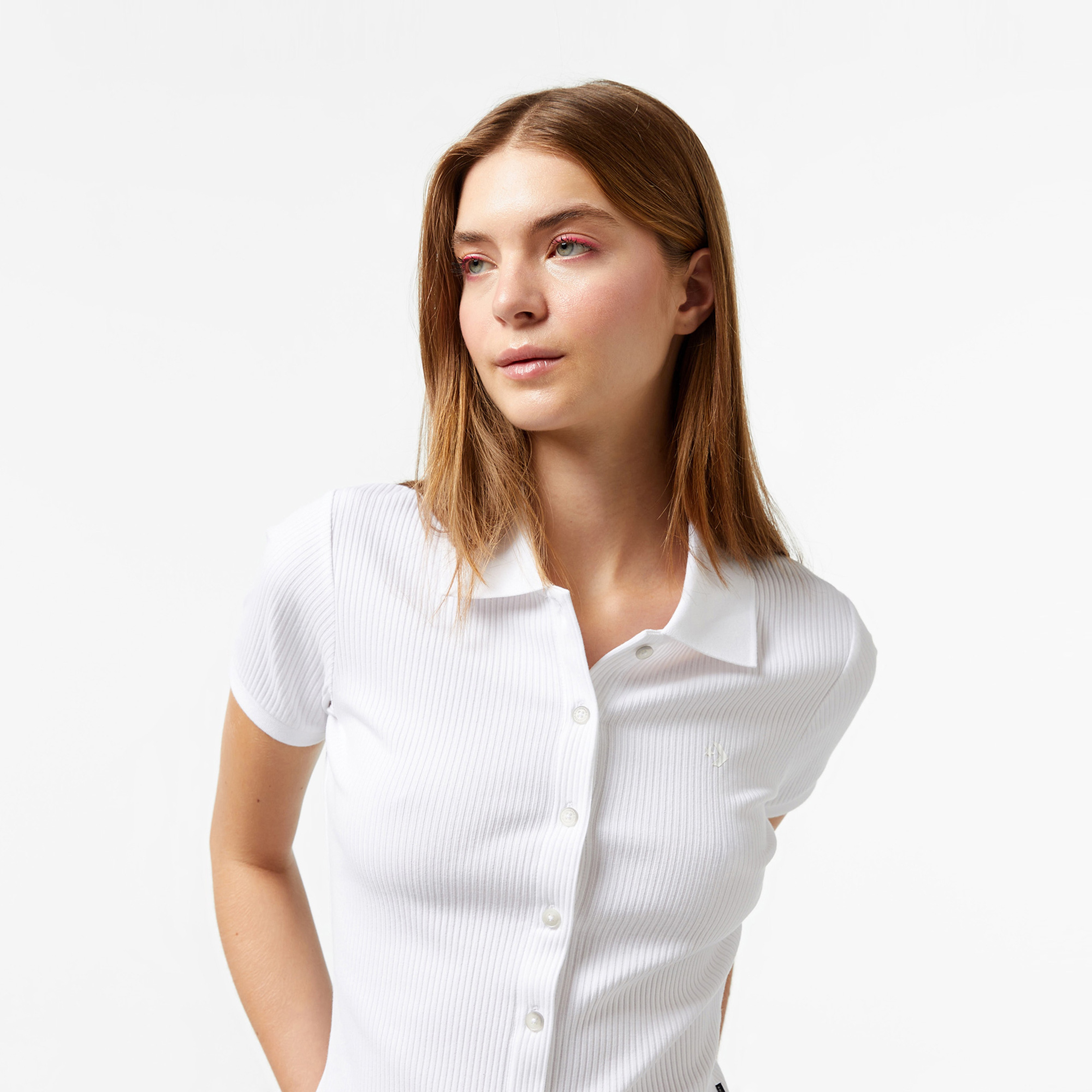 Converse Slim Fit Kadın Beyaz Polo