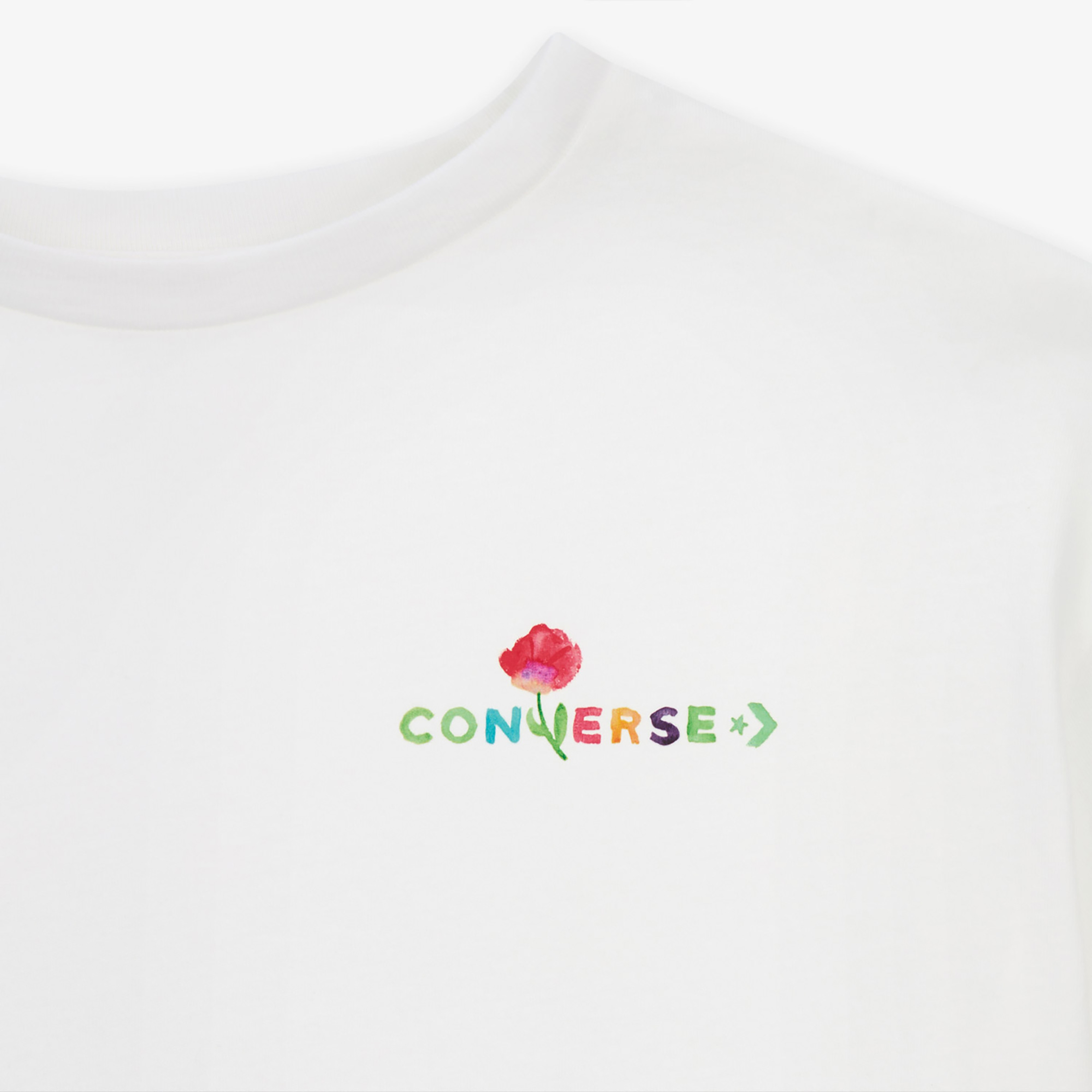 Converse Oversized Fit Kadın Baskılı Beyaz T-Shirt