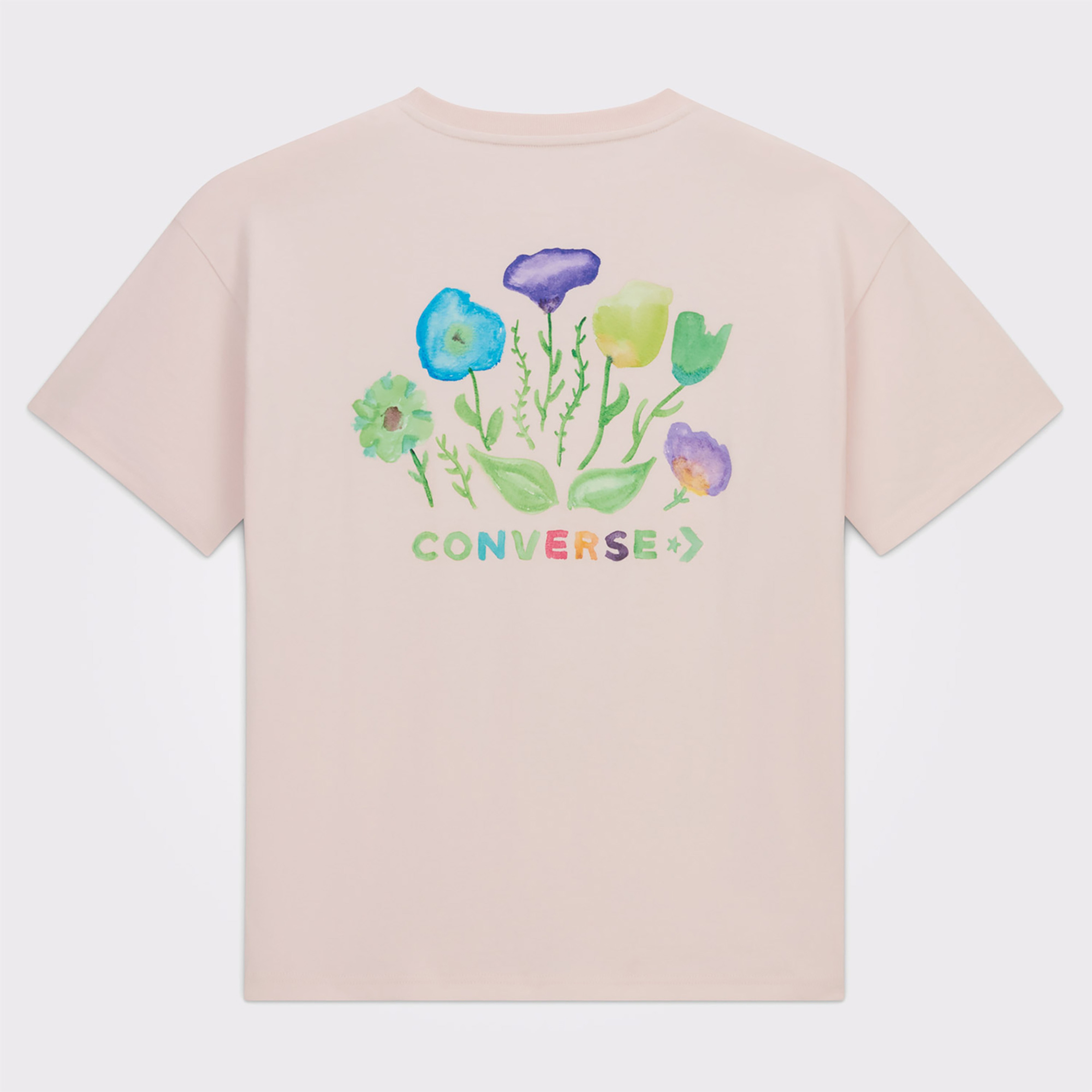 Converse Oversized Fit Kadın Baskılı Pembe T-Shirt