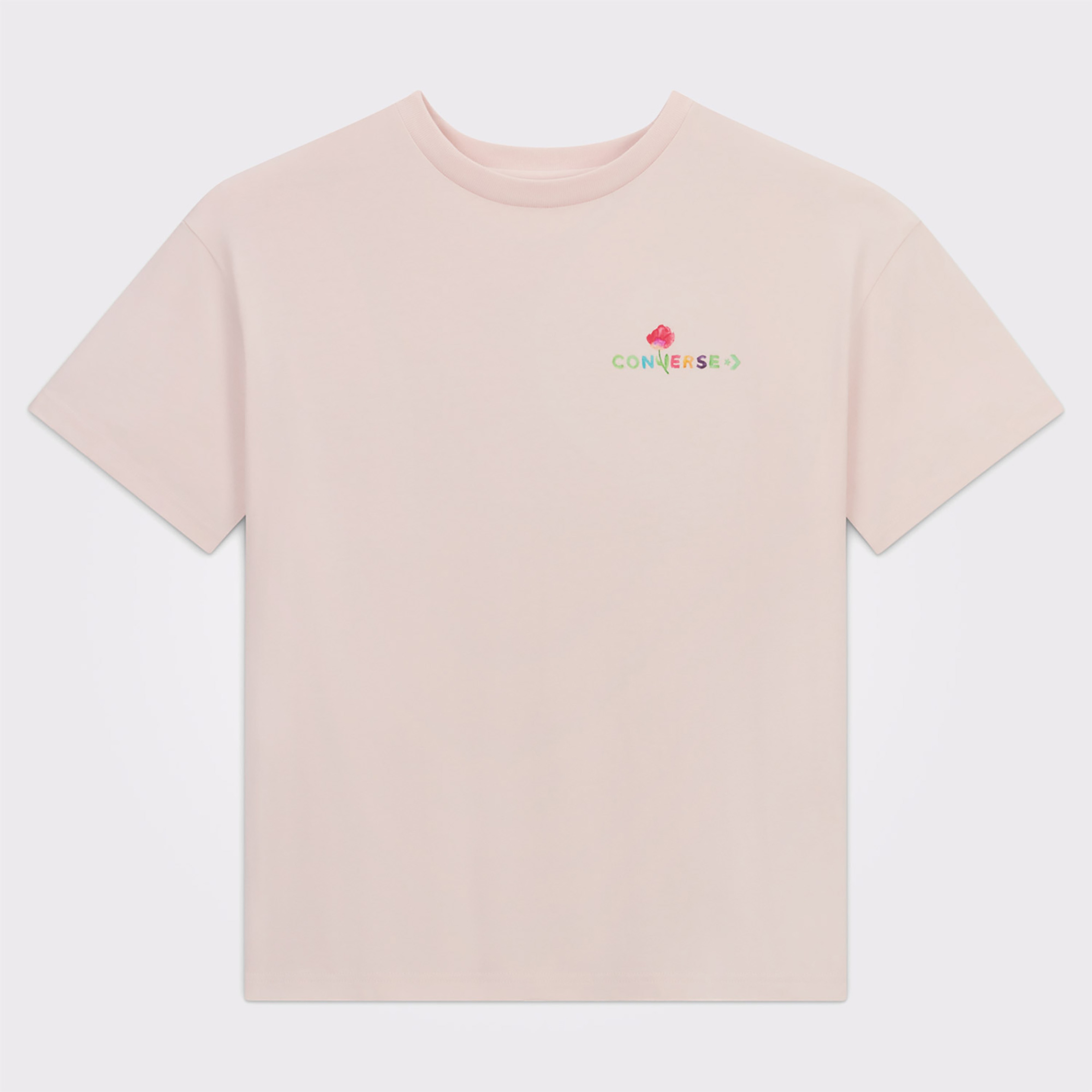 Converse Oversized Fit Kadın Baskılı Pembe T-Shirt