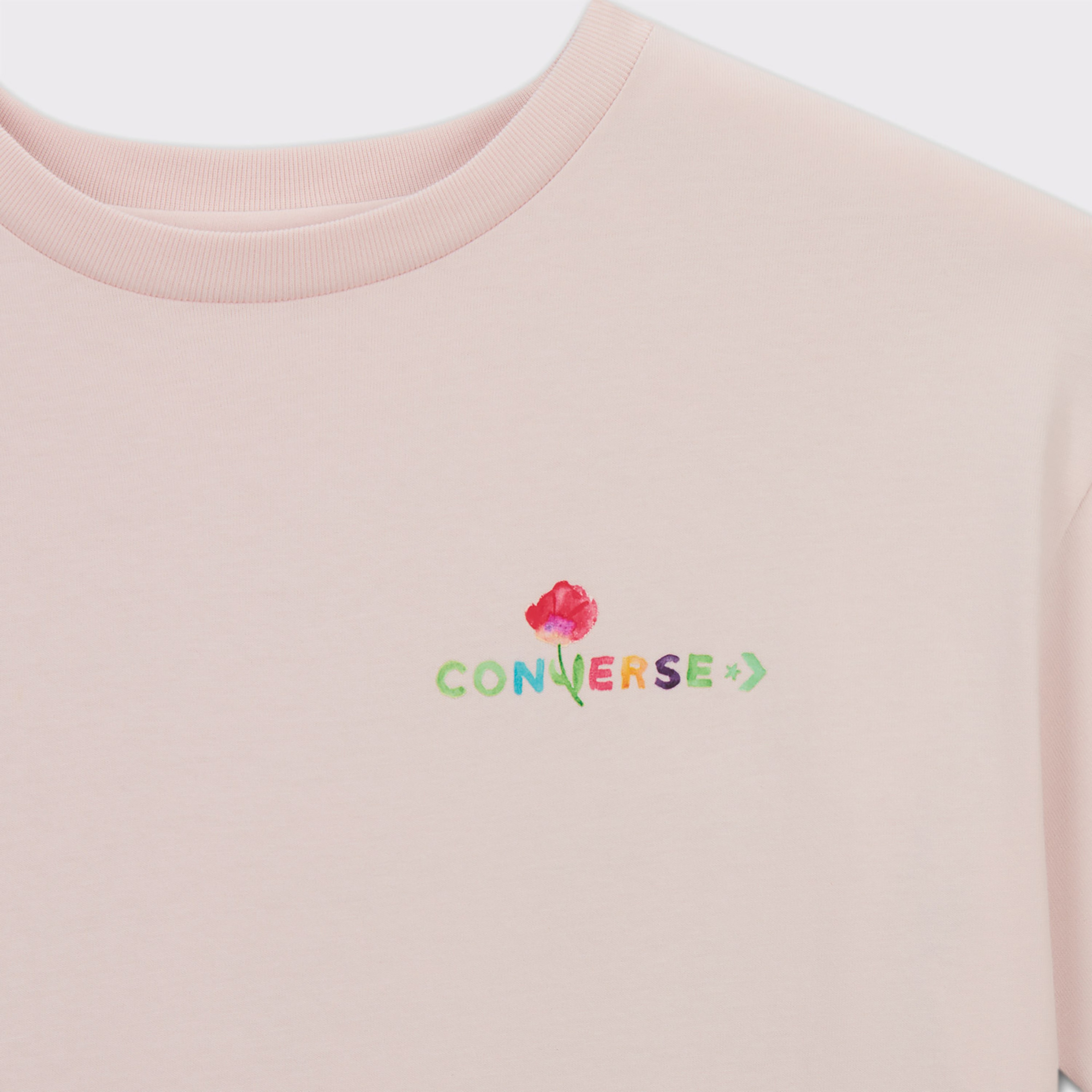 Converse Oversized Fit Kadın Baskılı Pembe T-Shirt