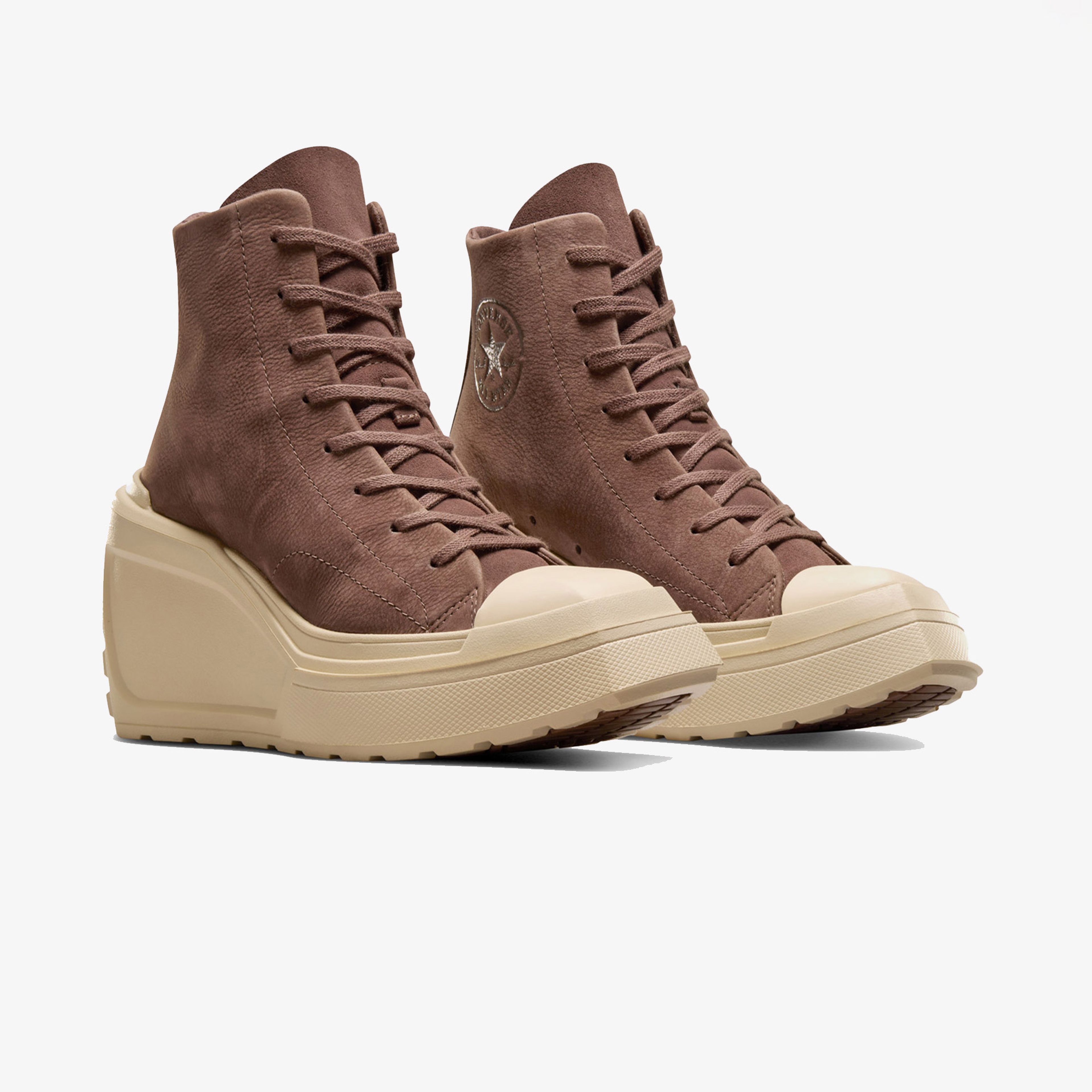 Converse Chuck 70 De Luxe Wedge Kadın Kahverengi Deri Platform Sneaker