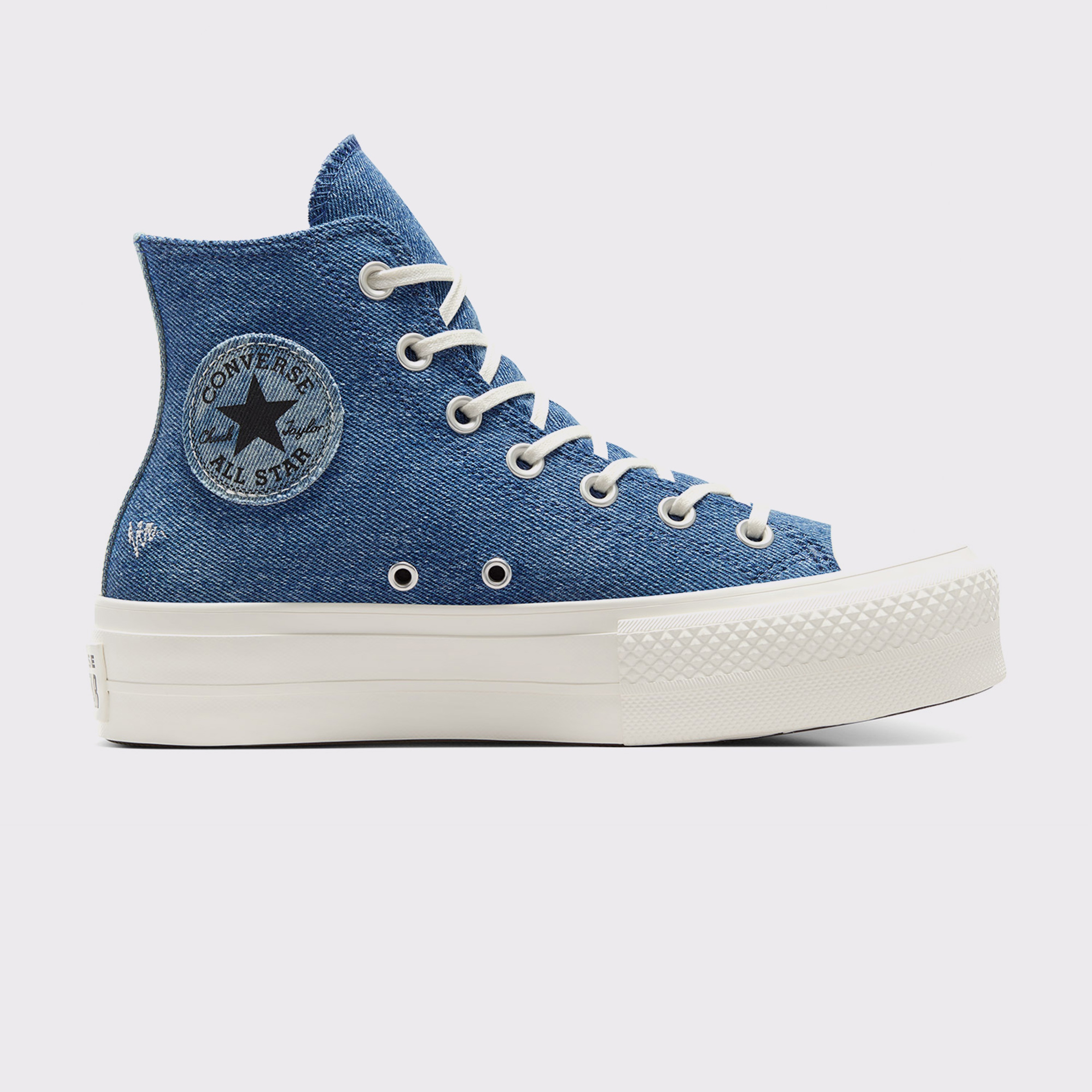 Converse Chuck Taylor All Star Lift Unisex Lacivert Denim Platform Sneaker