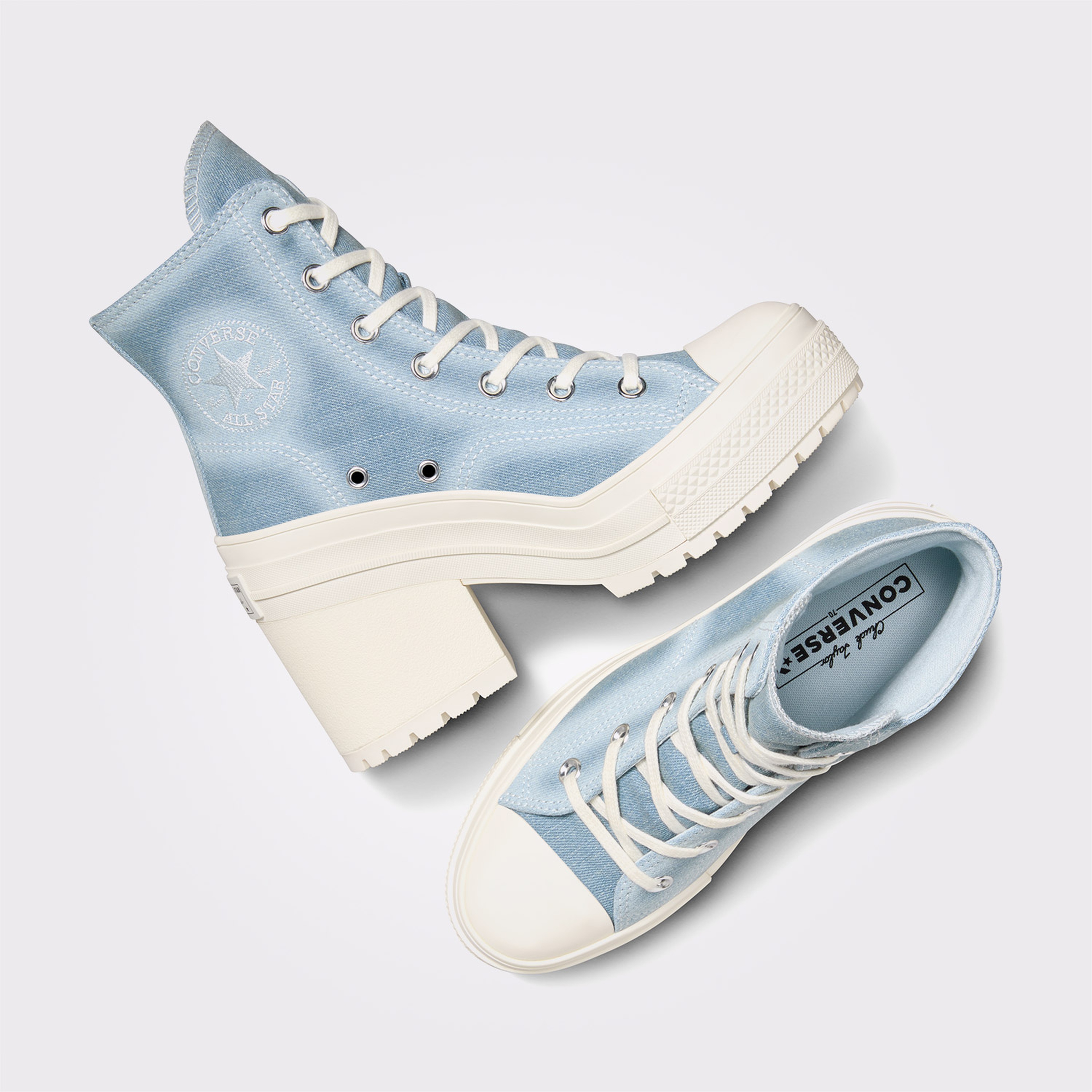 Converse Chuck 70 De Luxe Heel Unisex Denim Platform Sneaker
