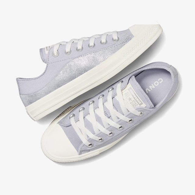 Converse Chuck Taylor All Star Suede Shimmer Unisex Lila Deri Sneaker - Görsel 5