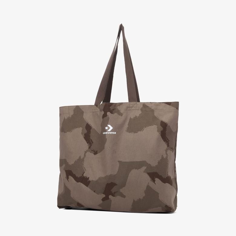 Converse Classic Unisex Desenli Kahverengi Tote Çanta