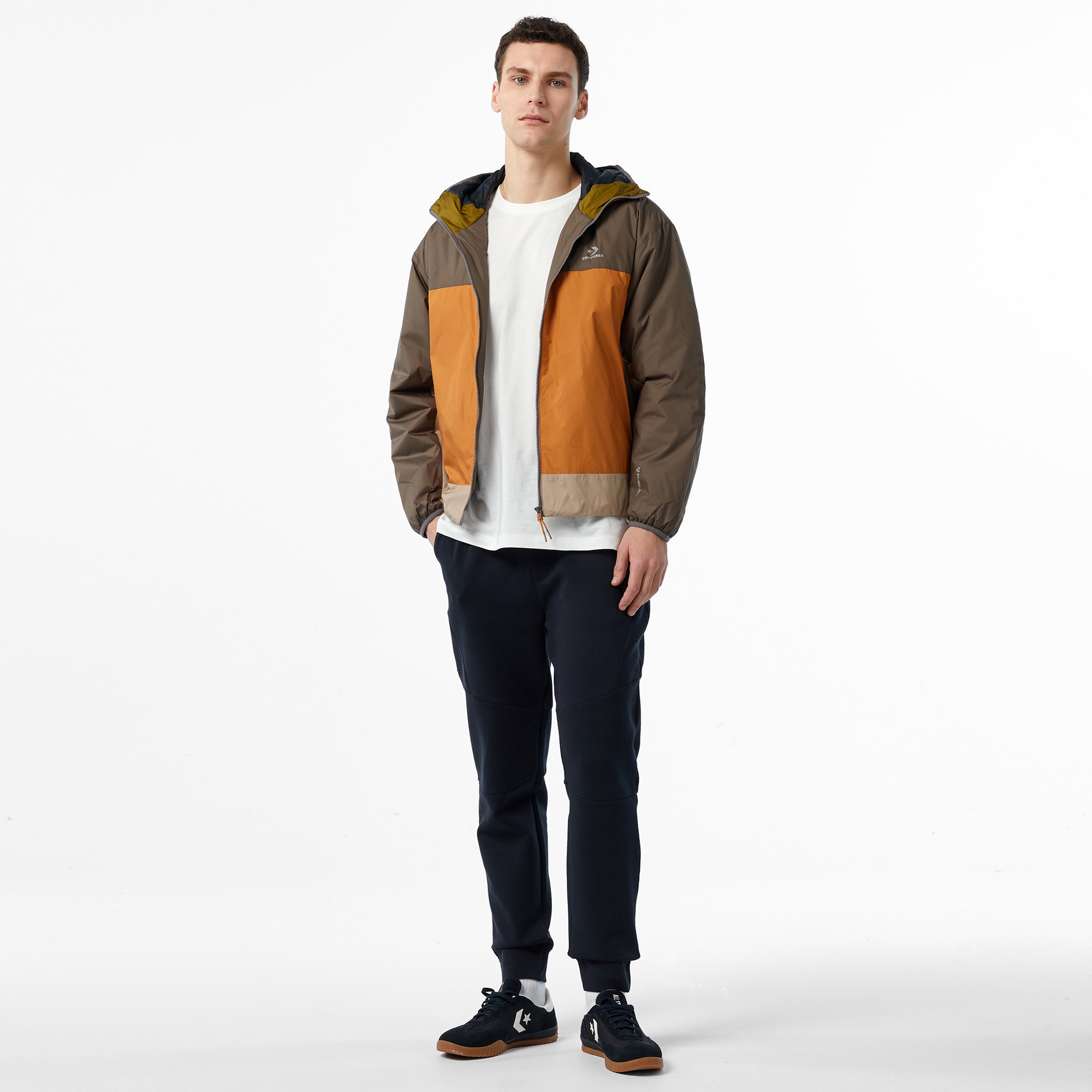 Converse Classic Erkek Kapüşonlu Gri Ceket