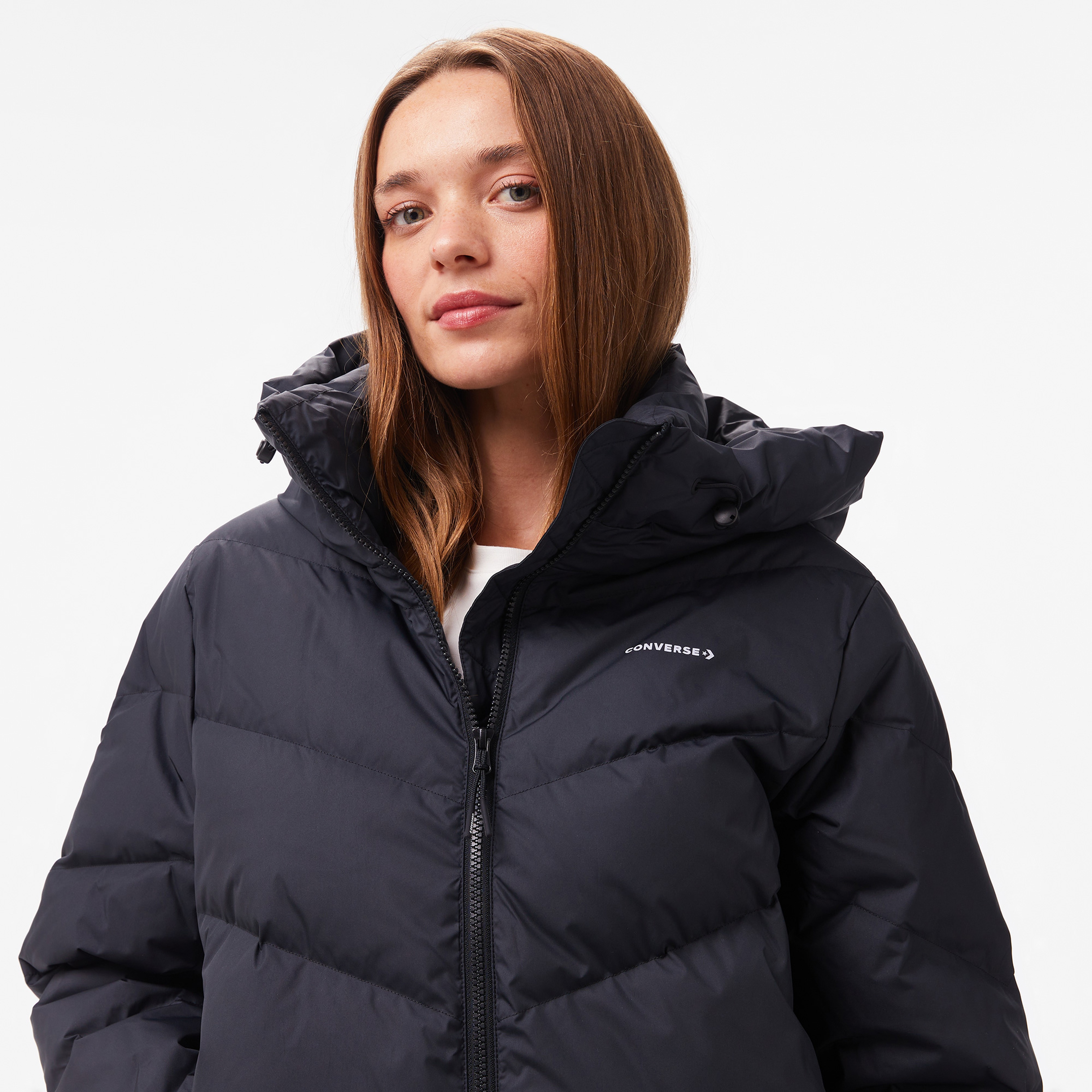 Converse Classic Kadın Kapüşonlu Siyah Ceket