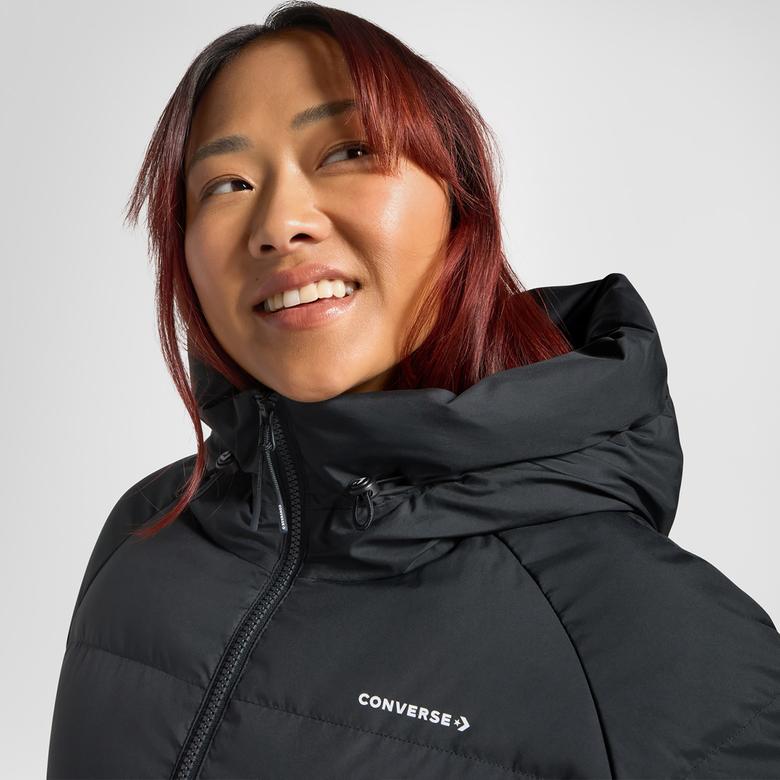Converse Classic Kadın Kapüşonlu Siyah Ceket
