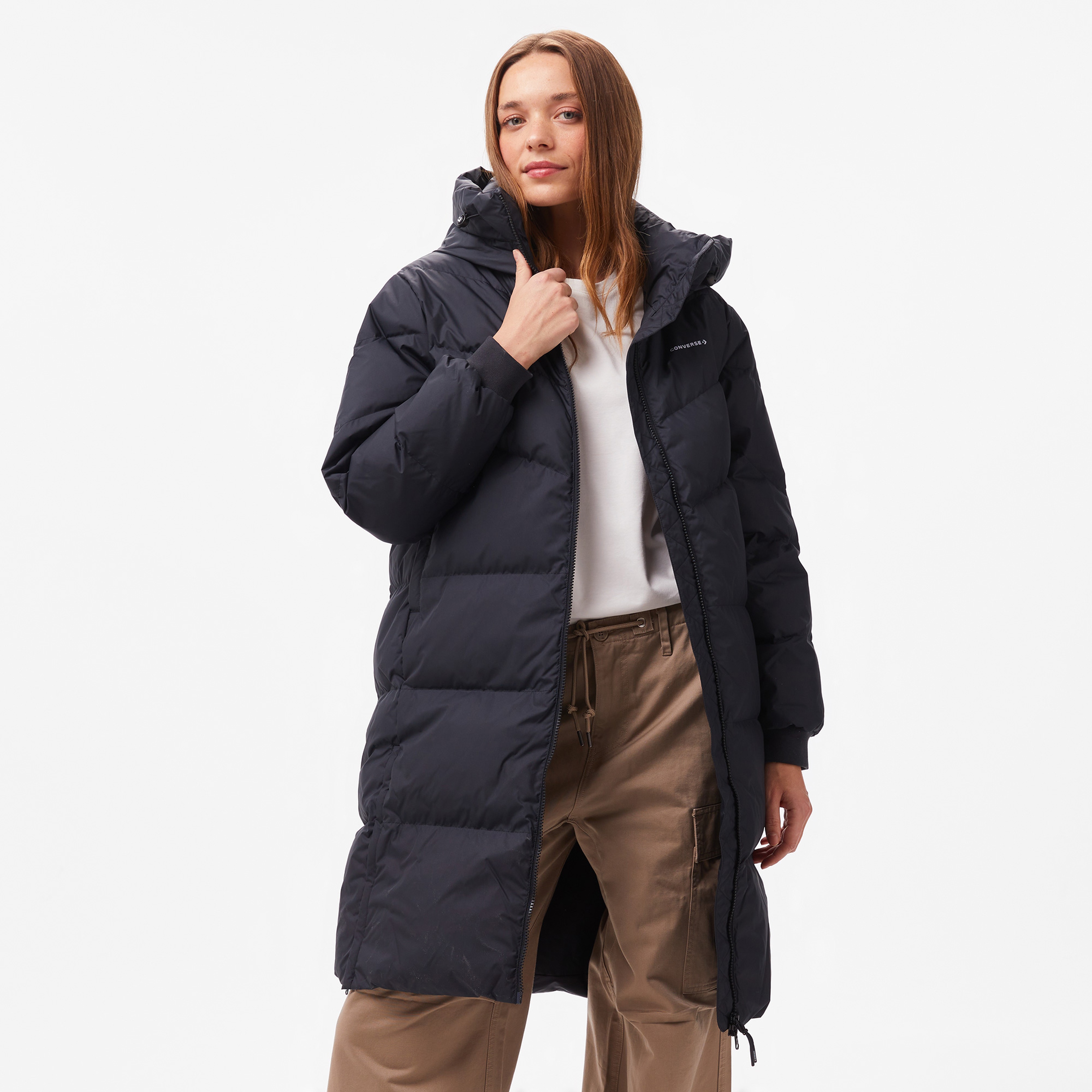 Converse Classic Kadın Kapüşonlu Siyah Ceket