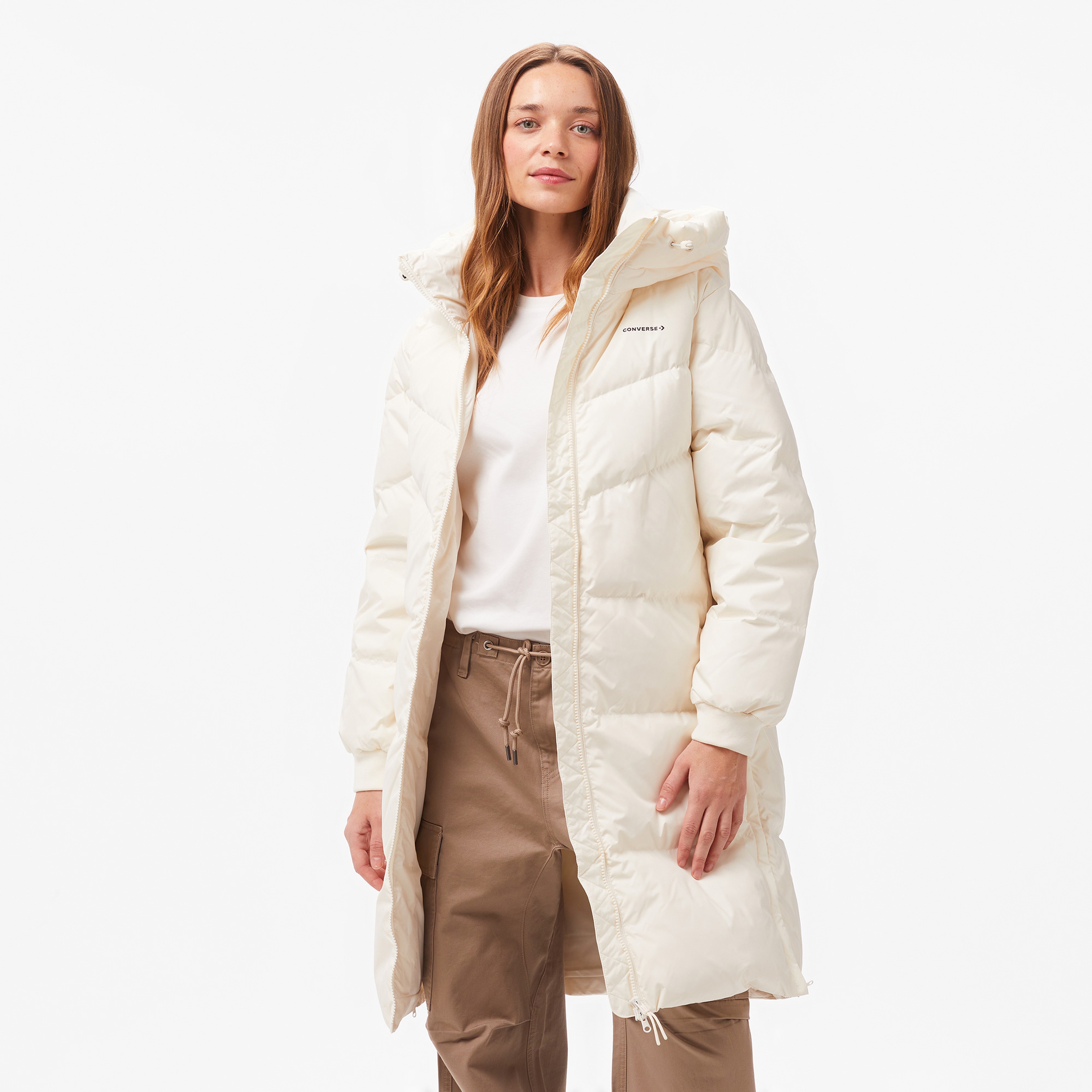 Converse Classic Kadın Kapüşonlu Beyaz Ceket
