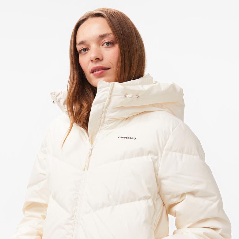 Converse Classic Kadın Kapüşonlu Beyaz Ceket