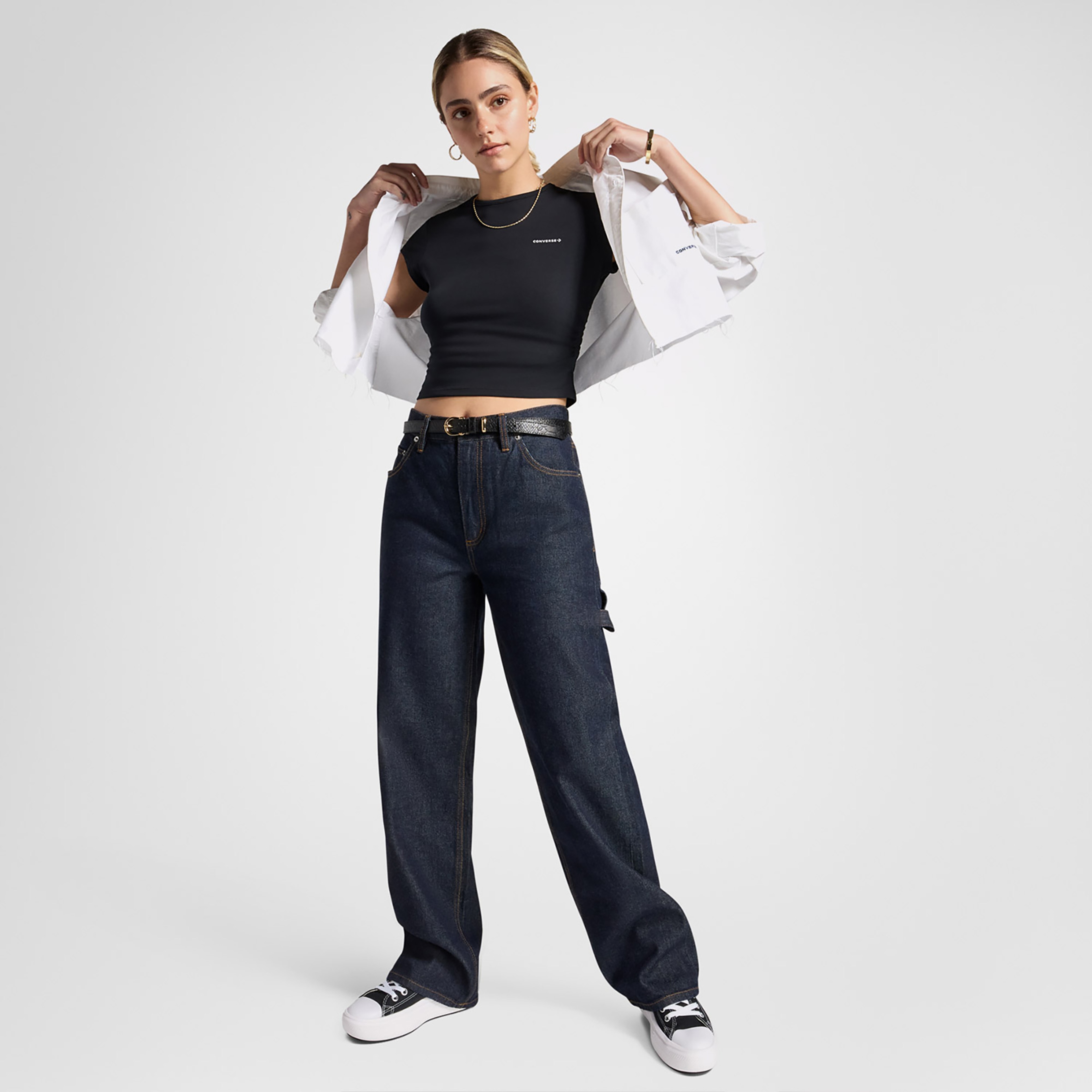 Converse Wordmark Kadın Siyah T-Shirt