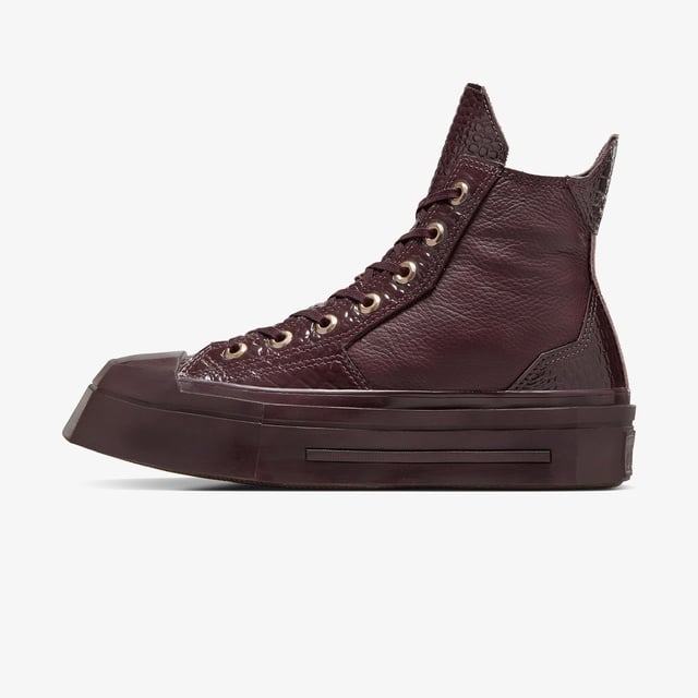Converse Chuck 70 De Luxe Squared Unisex Bordo Deri Platform Sneaker - Görsel 8