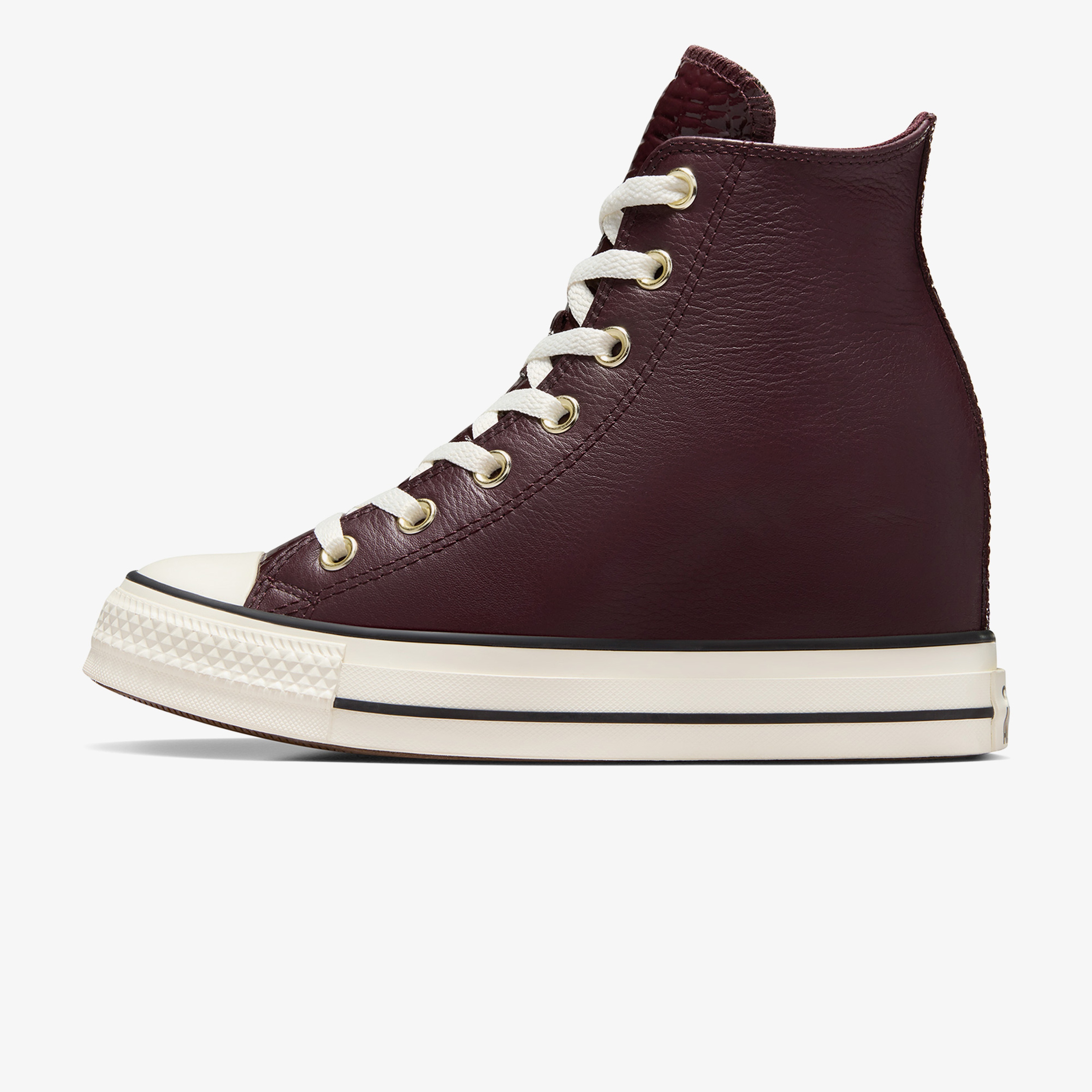 Converse Chuck Taylor All Star Wedge Unisex Bordo Deri Platform Sneaker