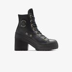 Converse Chuck 70 De Luxe Heel Unisex Siyah Deri Platform Sneaker
