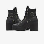 Converse Chuck 70 De Luxe Heel Unisex Siyah Deri Platform Sneaker