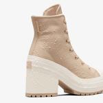 Converse Chuck 70 De Luxe Heel Unisex Krem Deri Platform Sneaker