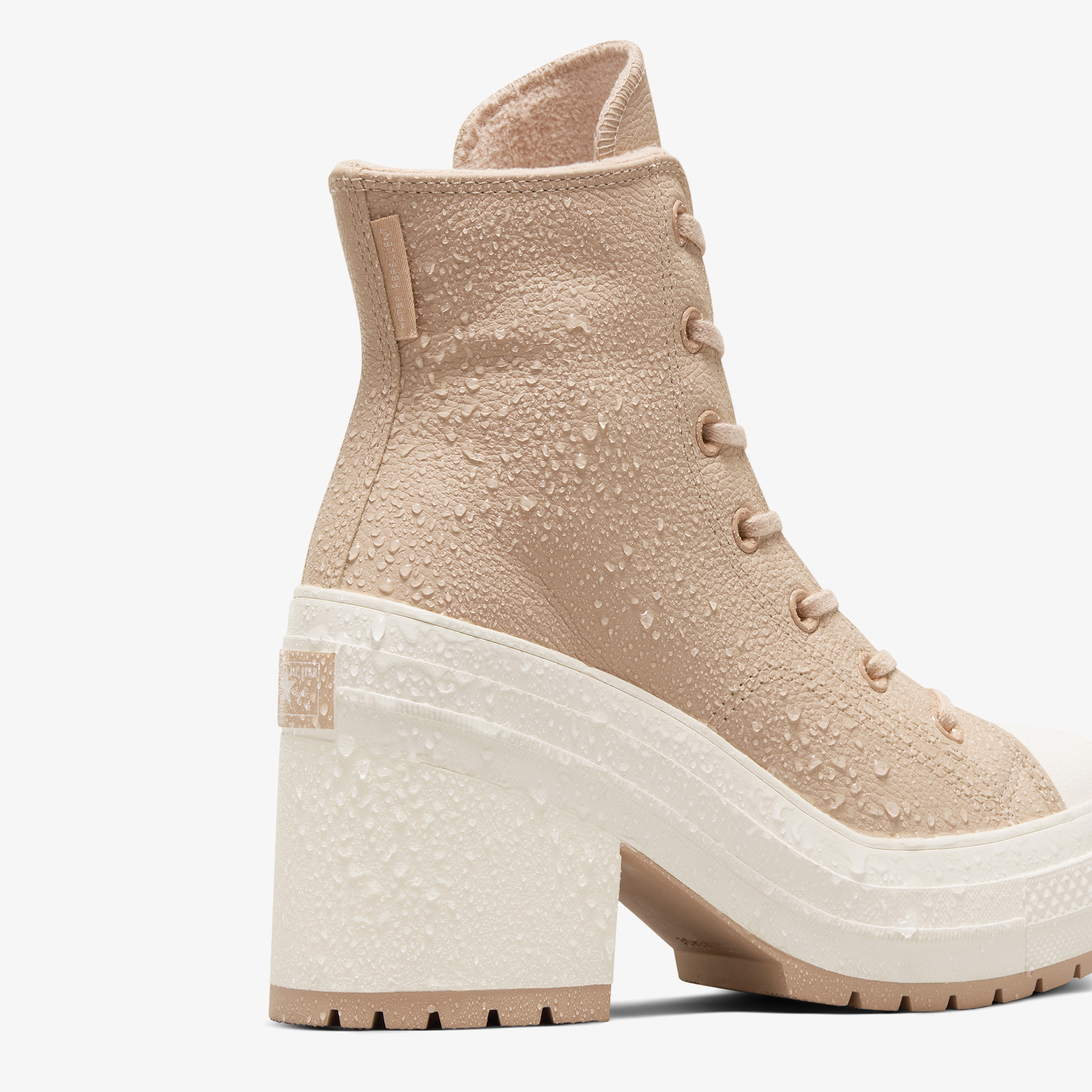 Converse Chuck 70 De Luxe Heel Unisex Krem Deri Platform Sneaker