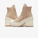 Converse Chuck 70 De Luxe Heel Unisex Krem Deri Platform Sneaker
