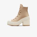 Converse Chuck 70 De Luxe Heel Unisex Krem Deri Platform Sneaker