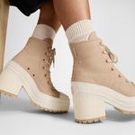 Converse Chuck 70 De Luxe Heel Unisex Krem Deri Platform Sneaker