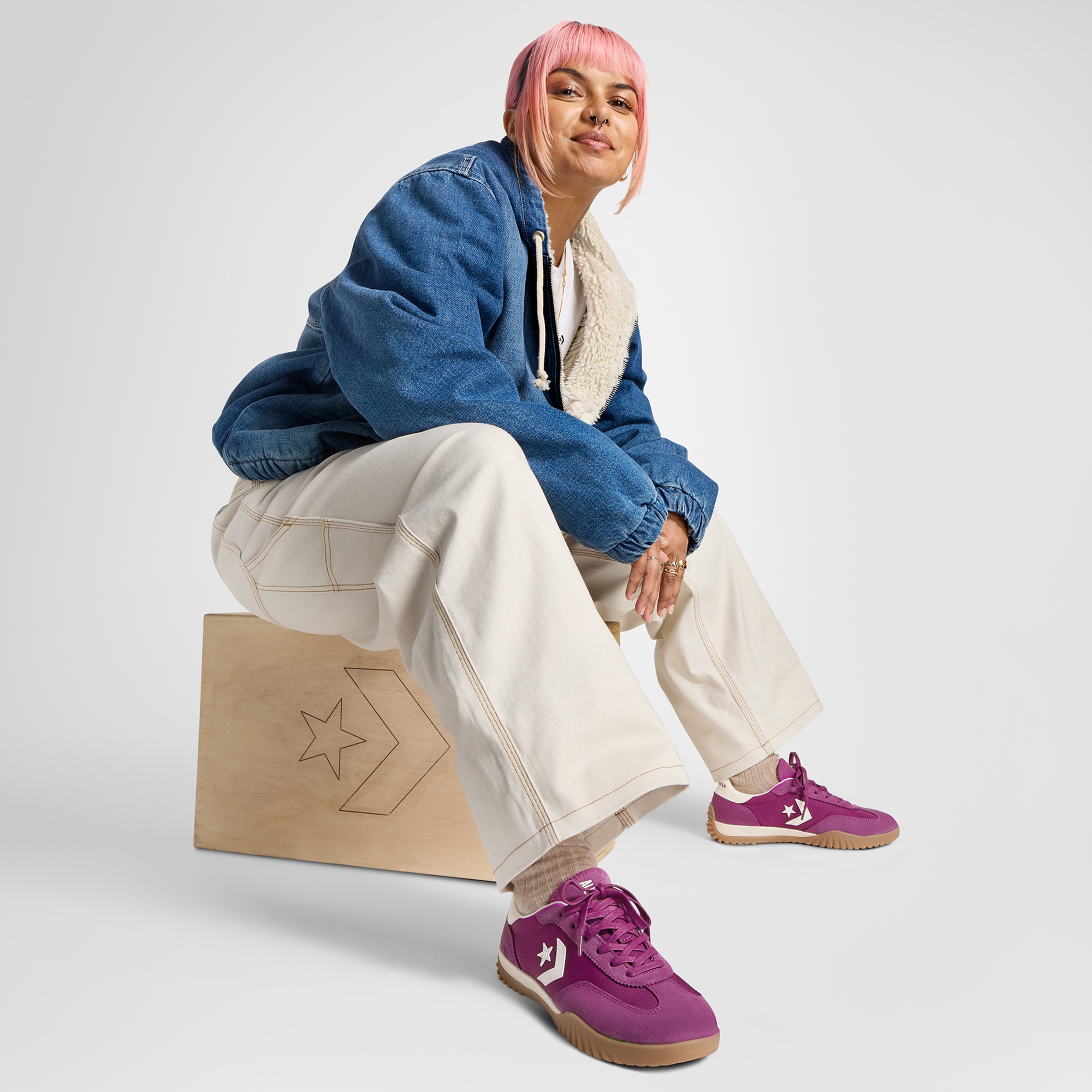 Converse Run Star Trainer Unisex Mor Sneaker