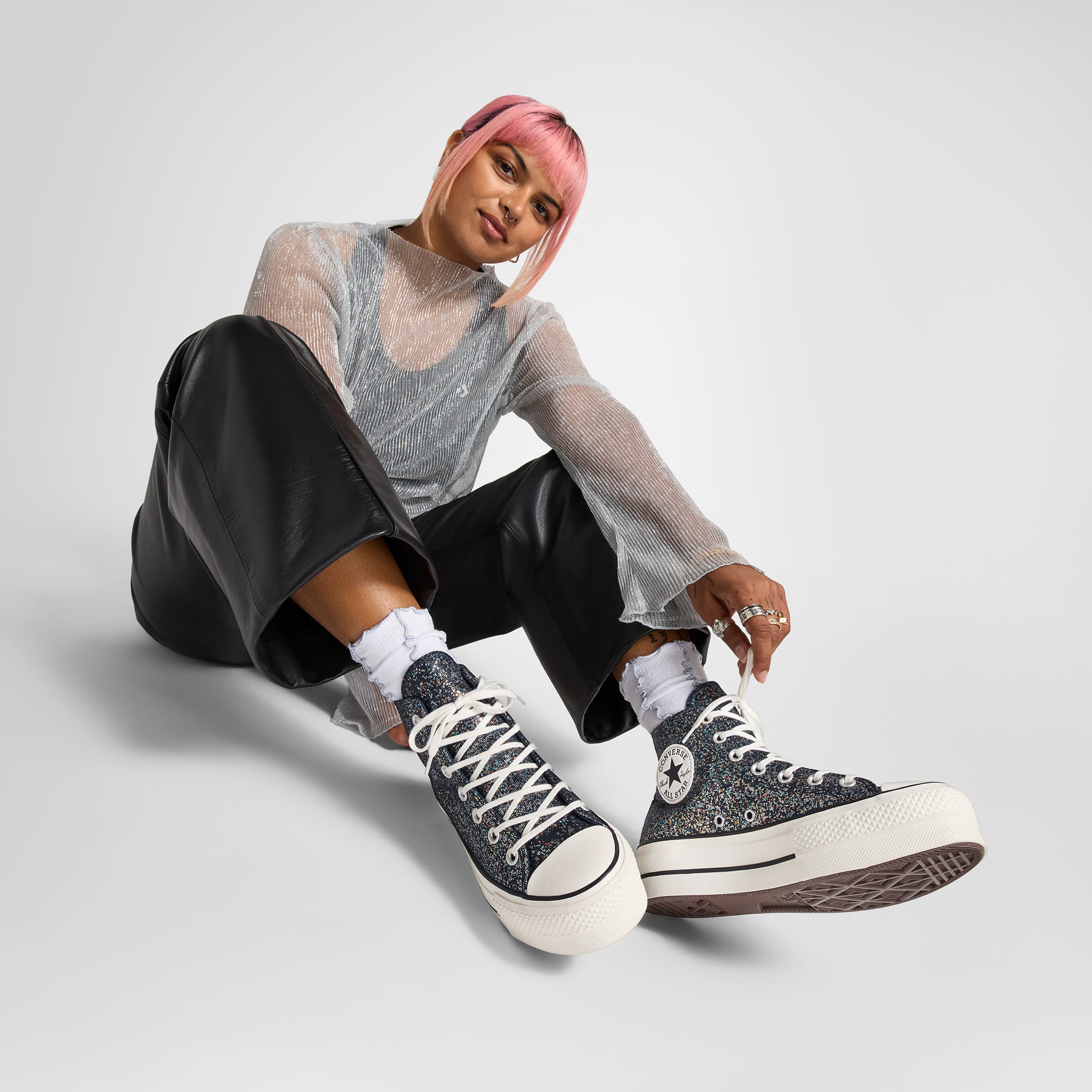 Converse Chuck Taylor All Star Lift Unisex Lacivert Platform Sneaker