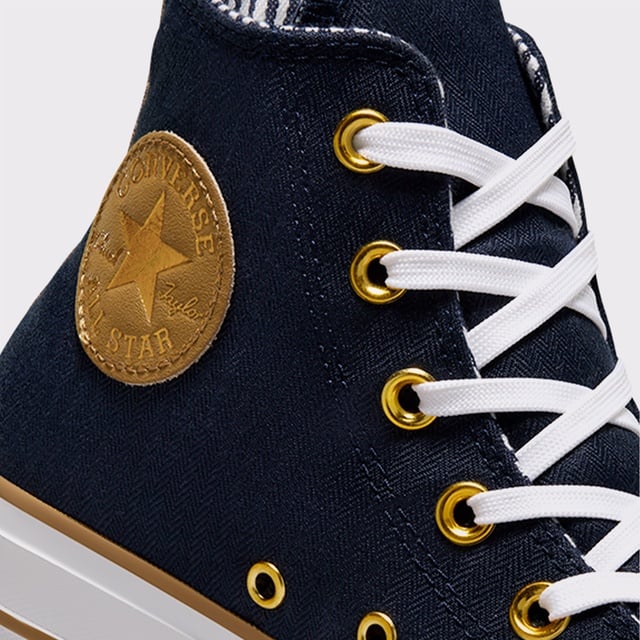 Converse Converse Chuck Taylor All Star Lift Platform Herringbone Stripe Unisex Mavi Sneaker | Occasion Mavi - 5. görsel