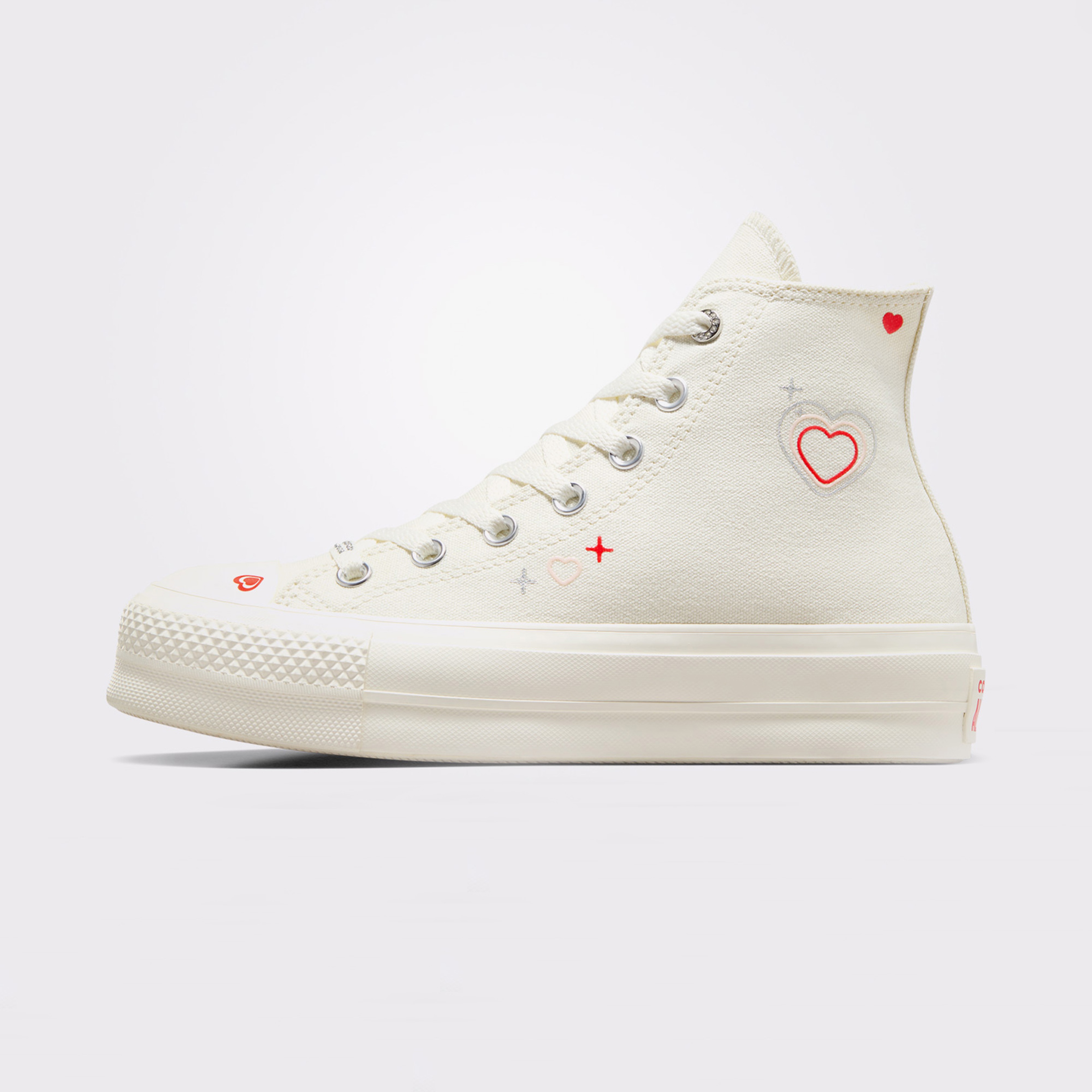 Converse Chuck Taylor All Star Lift Platform Y2K Heart Unisex Krem Sneaker
