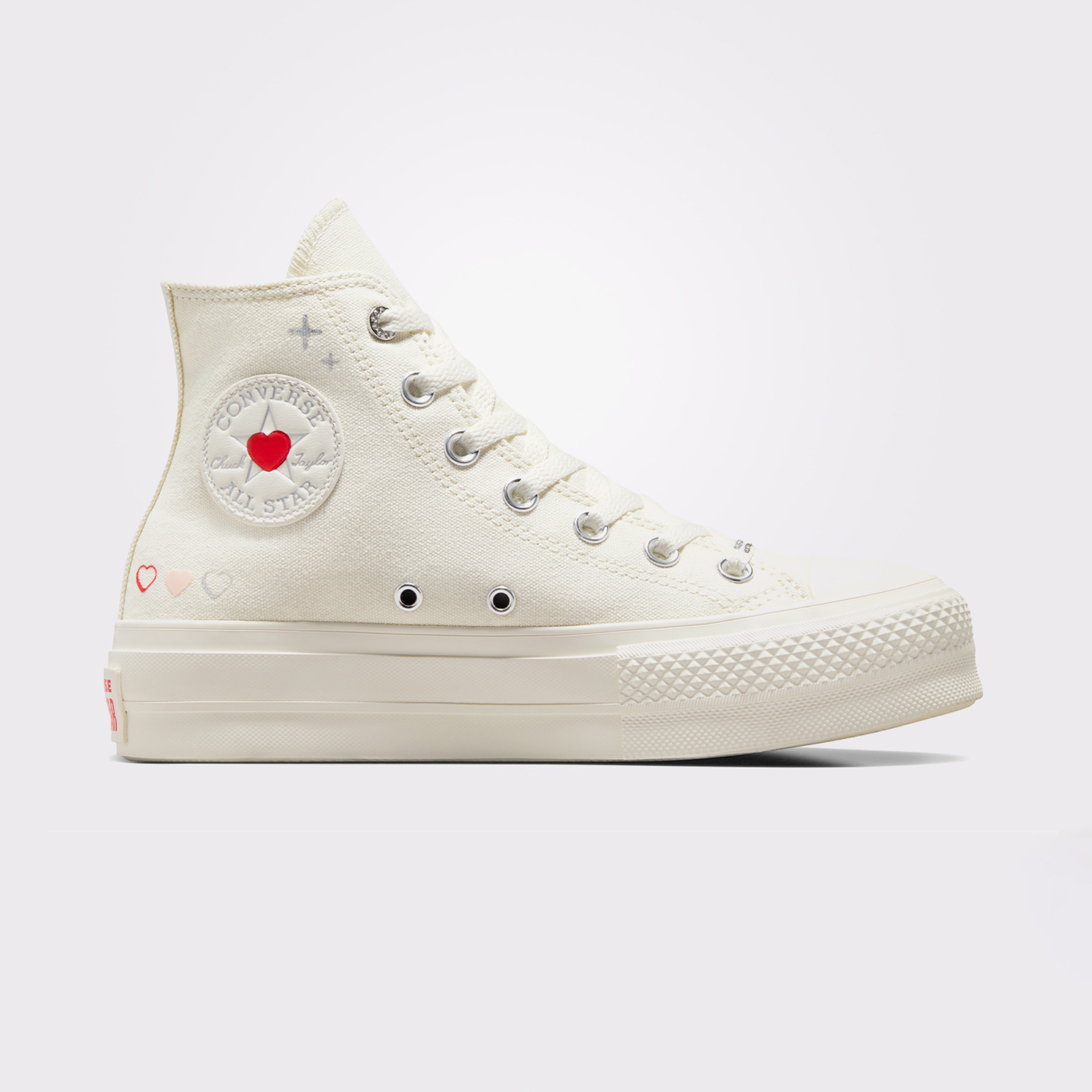Converse Chuck Taylor All Star Lift Platform Y2K Heart Unisex Krem Sneaker