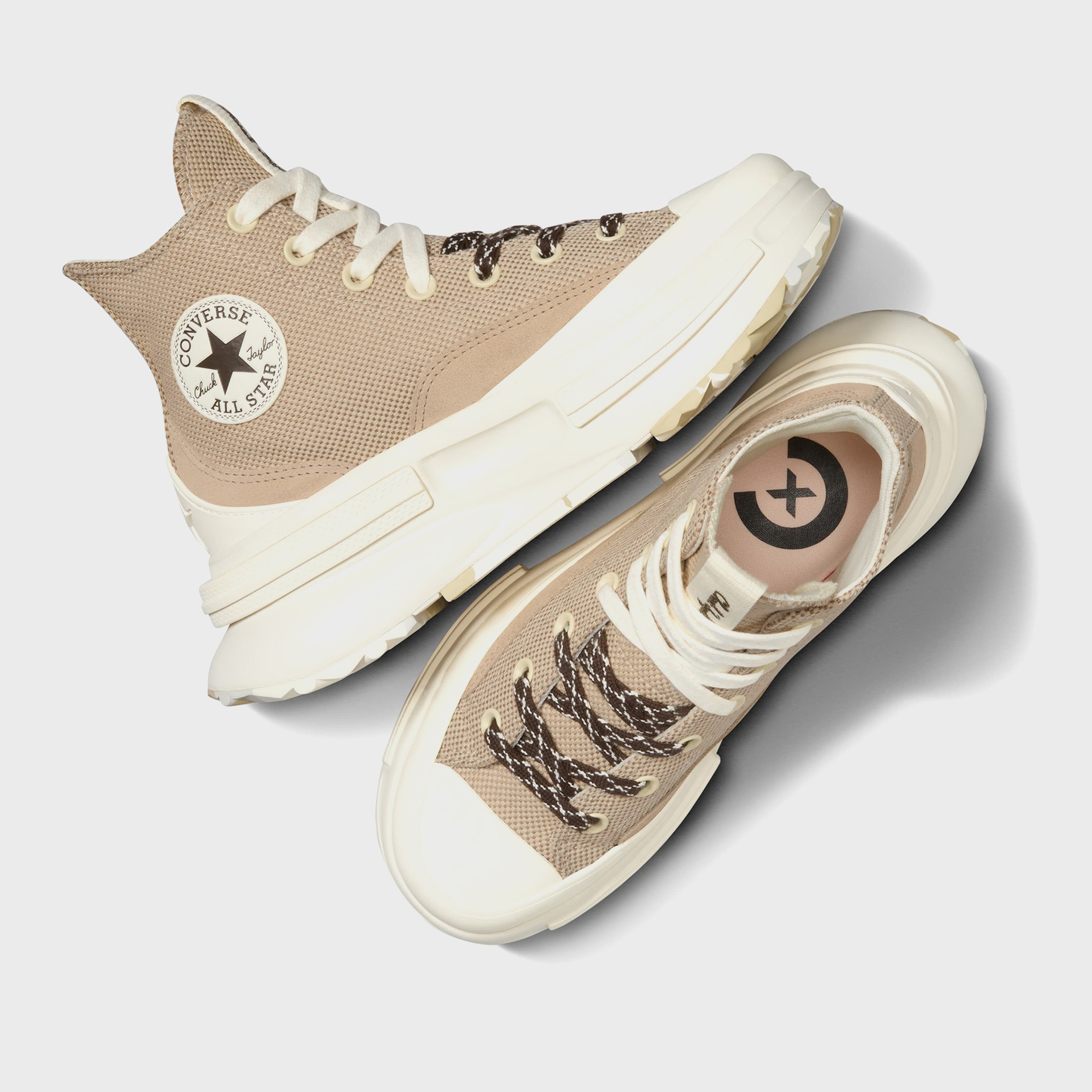 Converse Run Star Legacy CX Platform Canvas & Suede Kadın Krem Sneaker