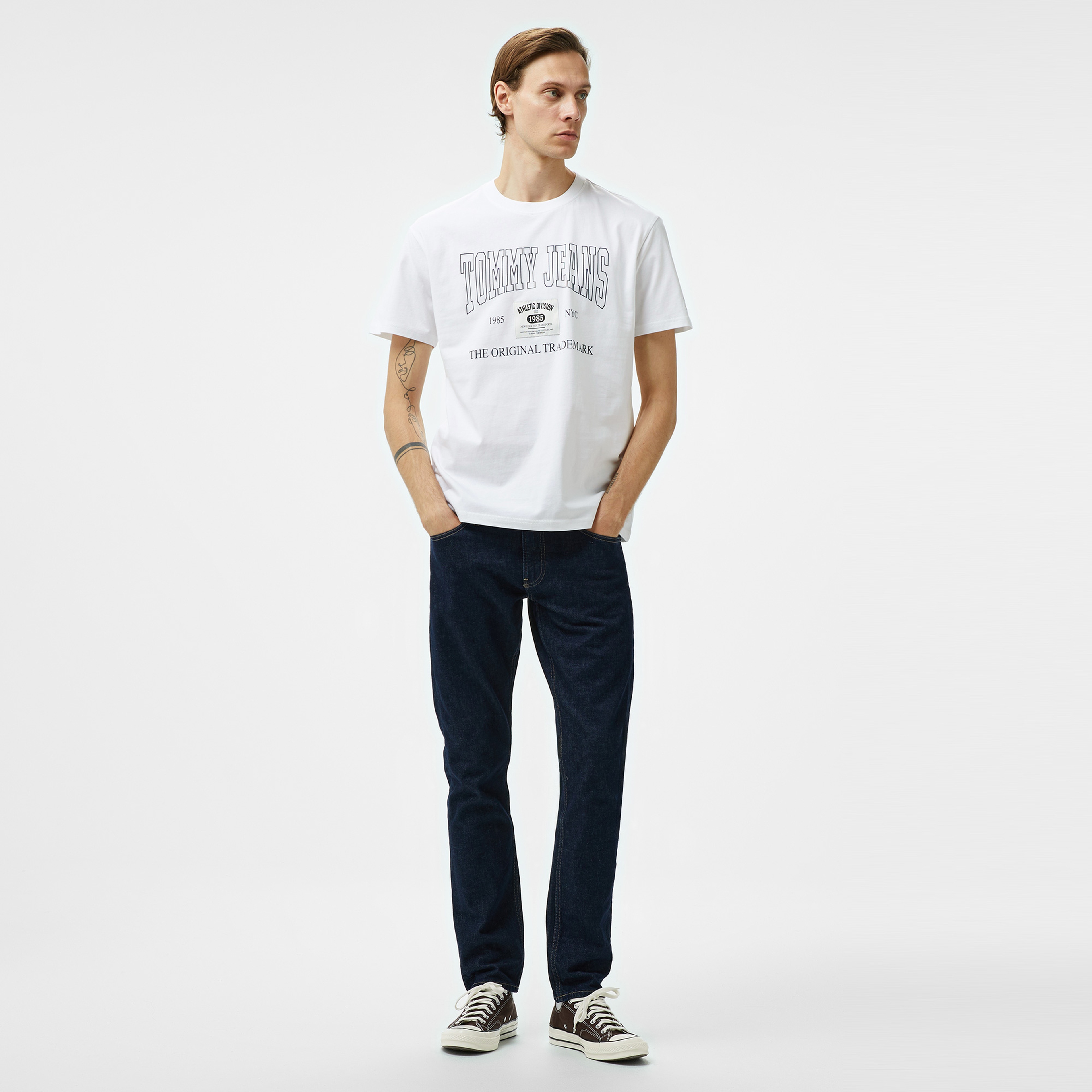 Tommy Jeans Archive Erkek Beyaz T-Shirt