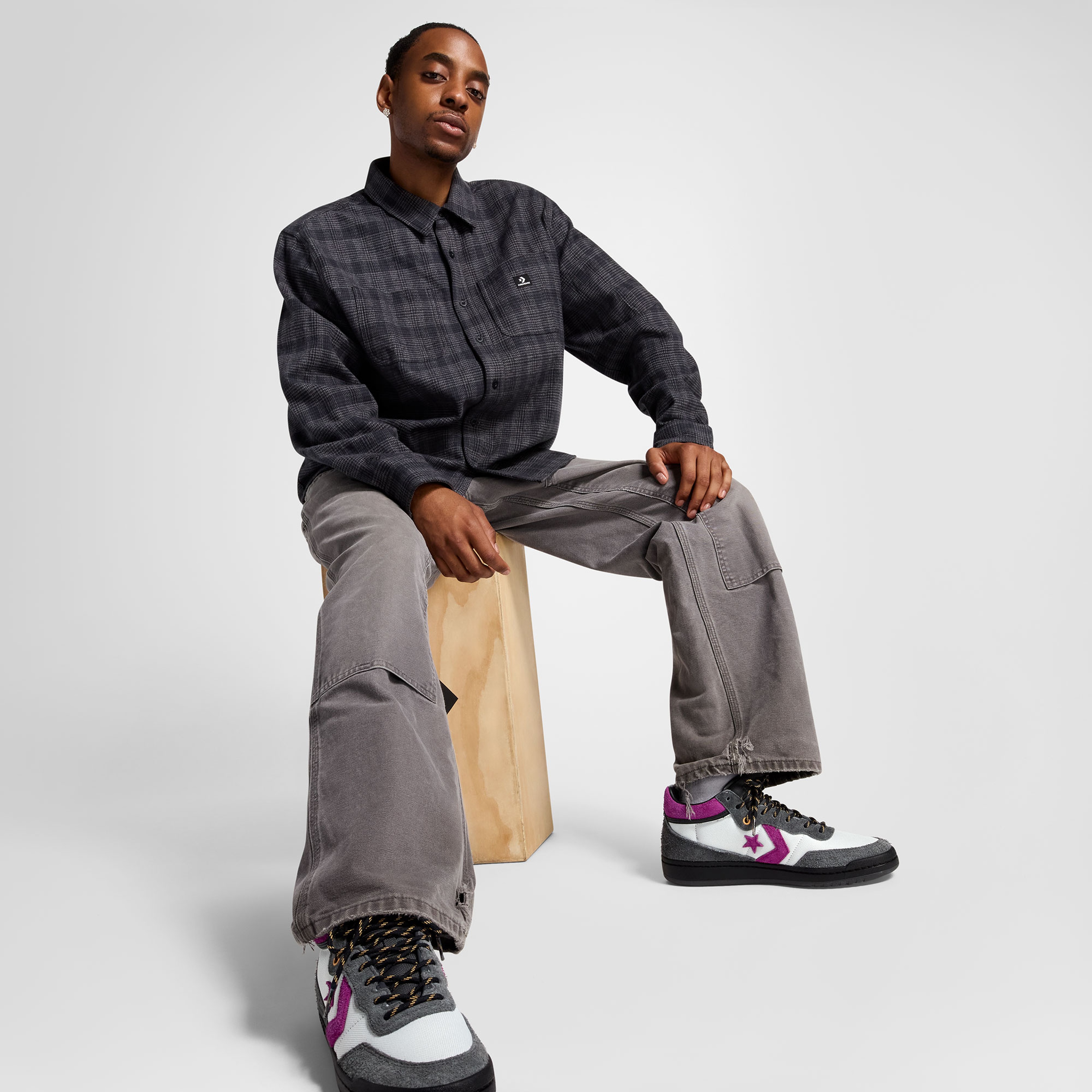 Converse Fastbreak Pro Unisex Gri Süet Sneaker