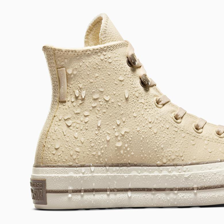 Converse Chuck Taylor All Star Lift Platform Weatherized Leather Unisex Krem Deri Bot