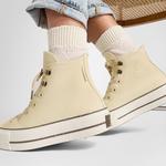 Converse Chuck Taylor All Star Lift Platform Weatherized Leather Unisex Krem Deri Bot