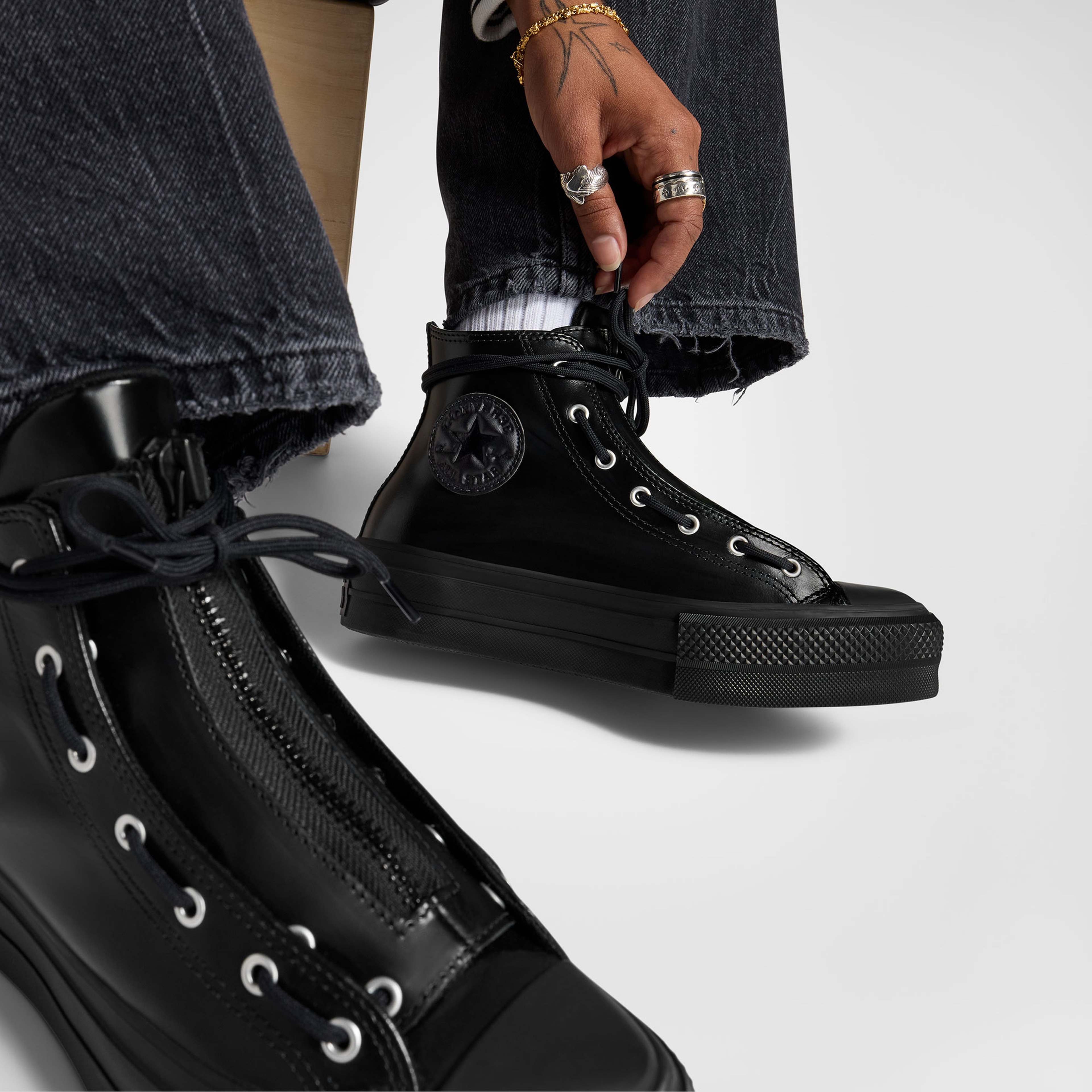 Converse Chuck Taylor All Star Lift Unisex Siyah Deri Bot