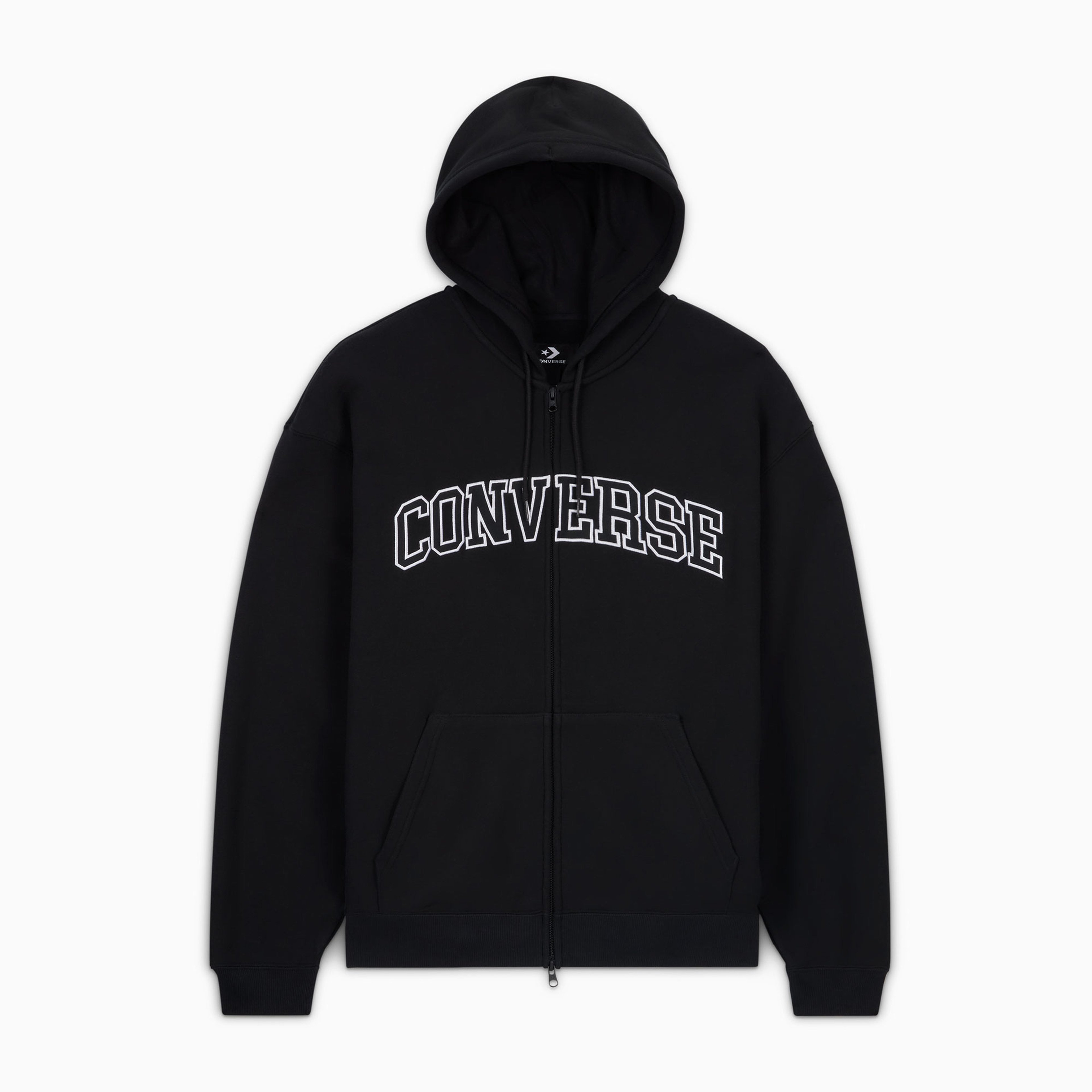 Converse Classic Erkek Fermuarlı Siyah Hoodie