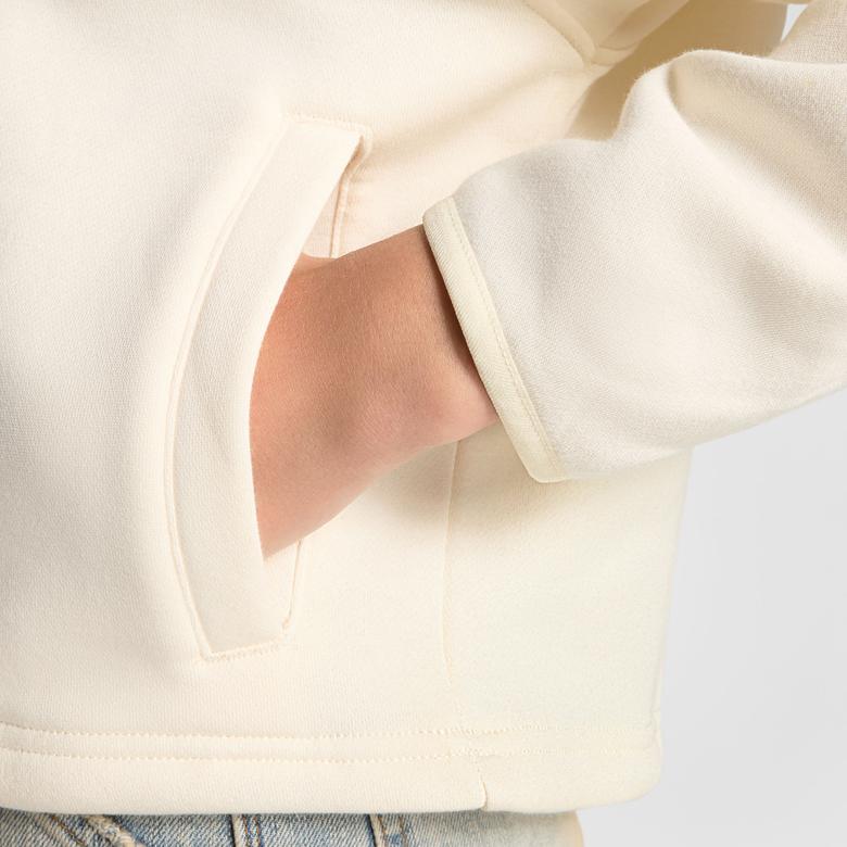 Converse Classic Kadın Yarım Fermuarlı Krem Sweatshirt
