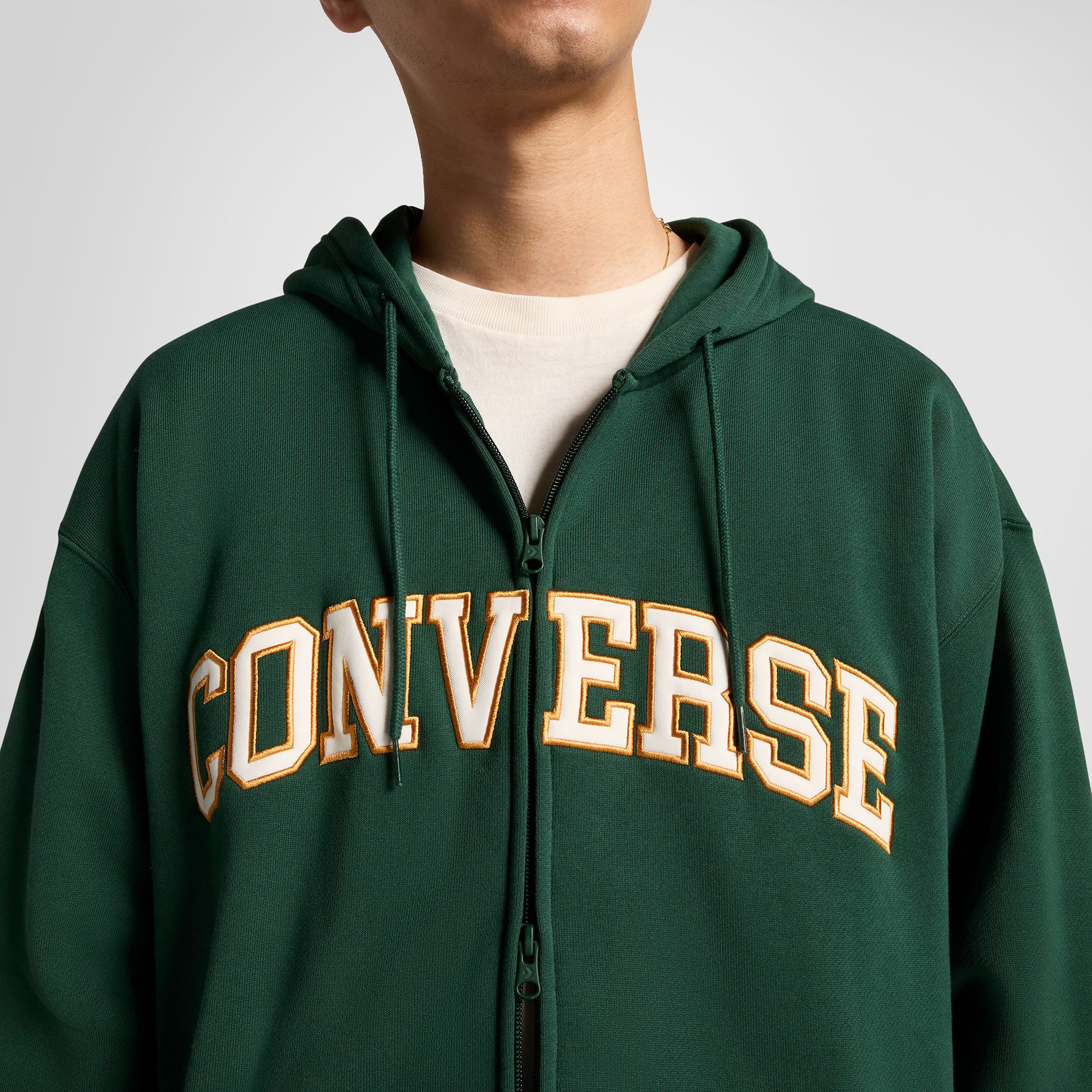 Converse Retro Erkek Fermuarlı Yeşil Hoodie