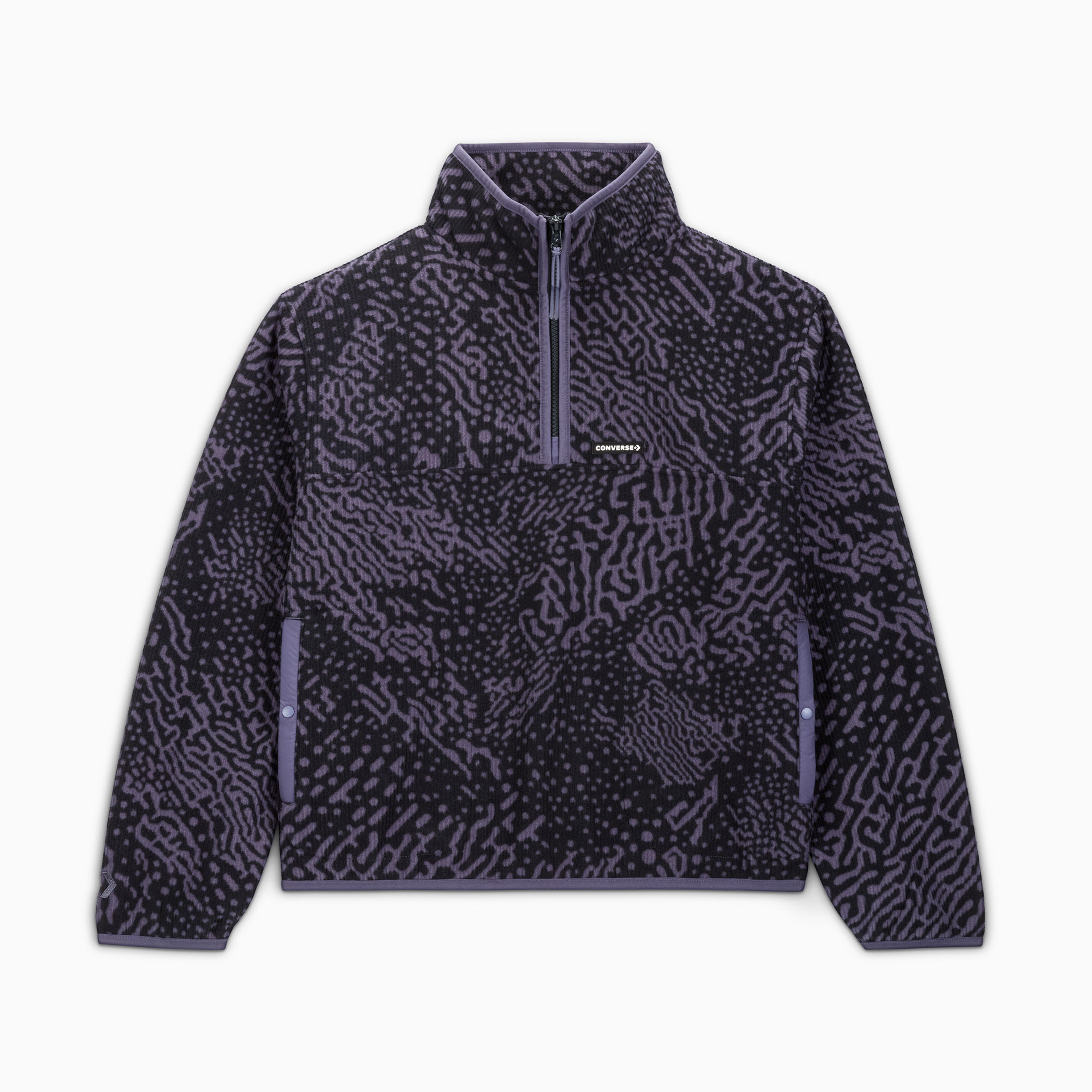 Converse Classic Kadın Yarım Fermuarlı Mor Sweatshirt