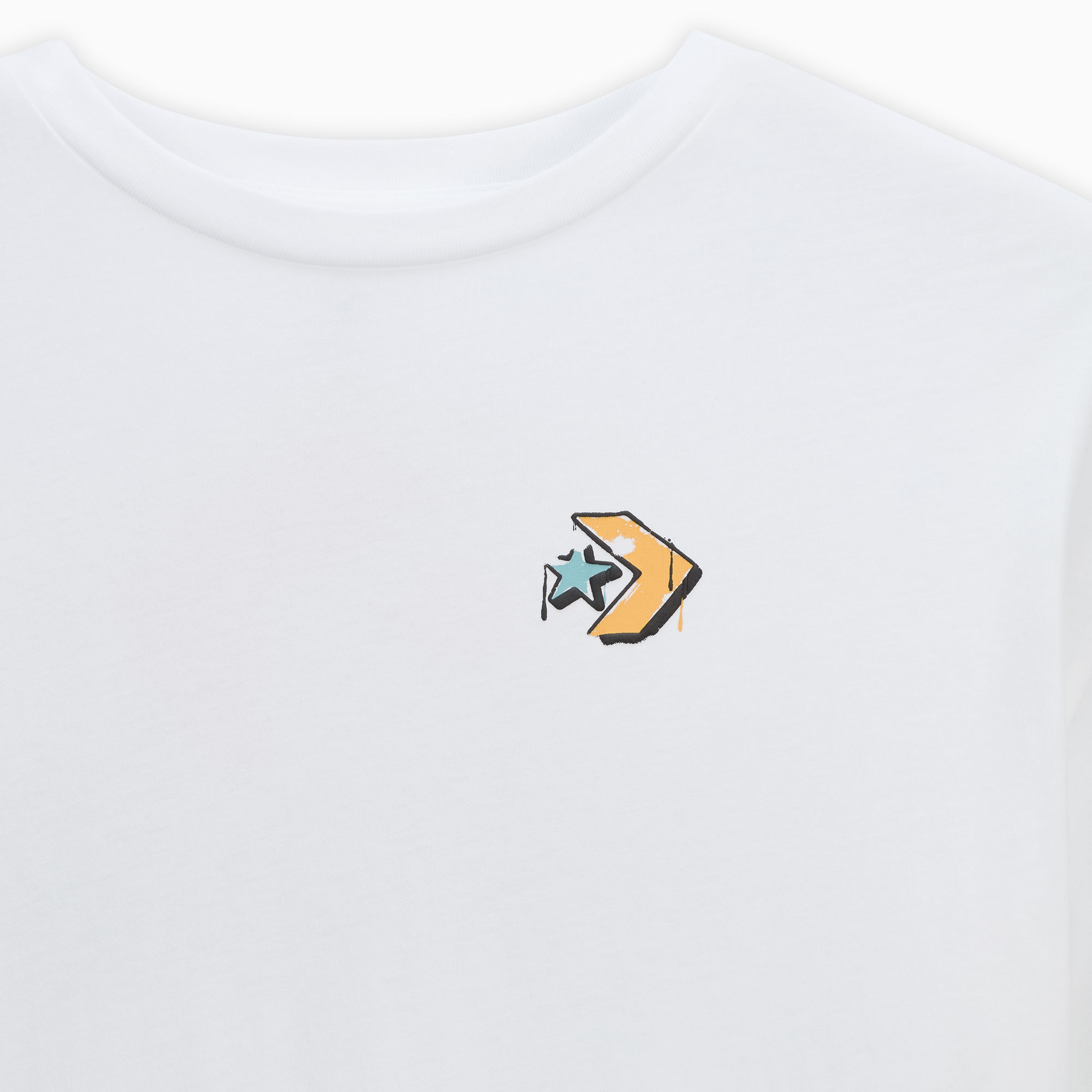 Converse Classic Kadın Oversized Fit Grafik Baskılı Beyaz T-Shirt