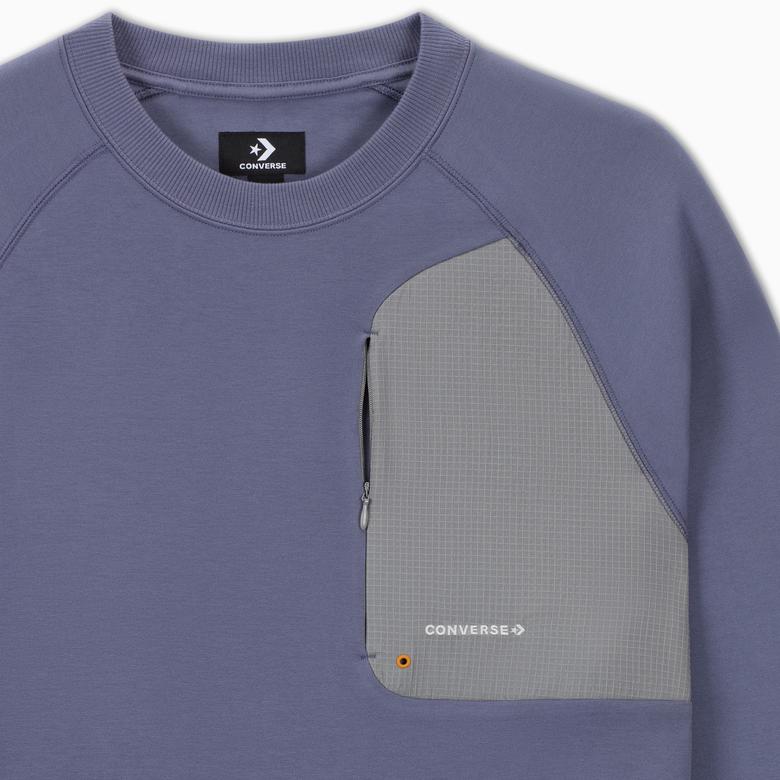 Converse Classic Erkek Loose Fit Mor Sweatshirt