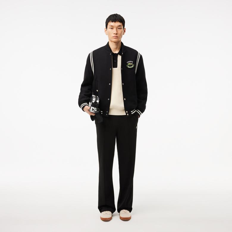 Erkek Hakim Yaka Siyah Bomber Ceket