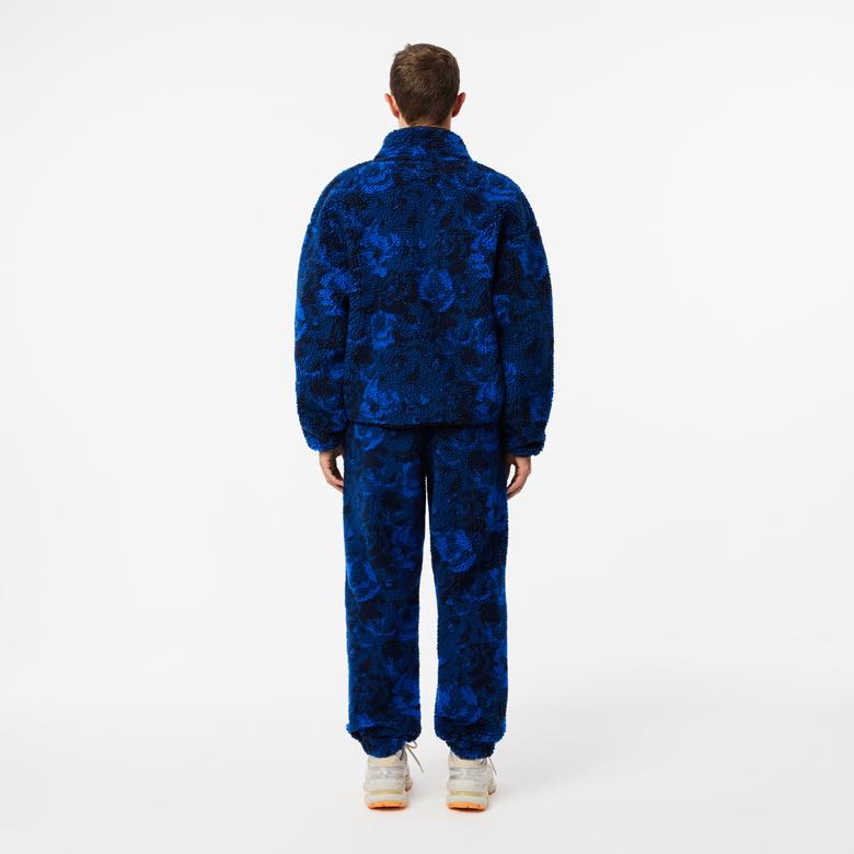 Erkek Tapered Fit Desenli Lacivert Eşofman Altı