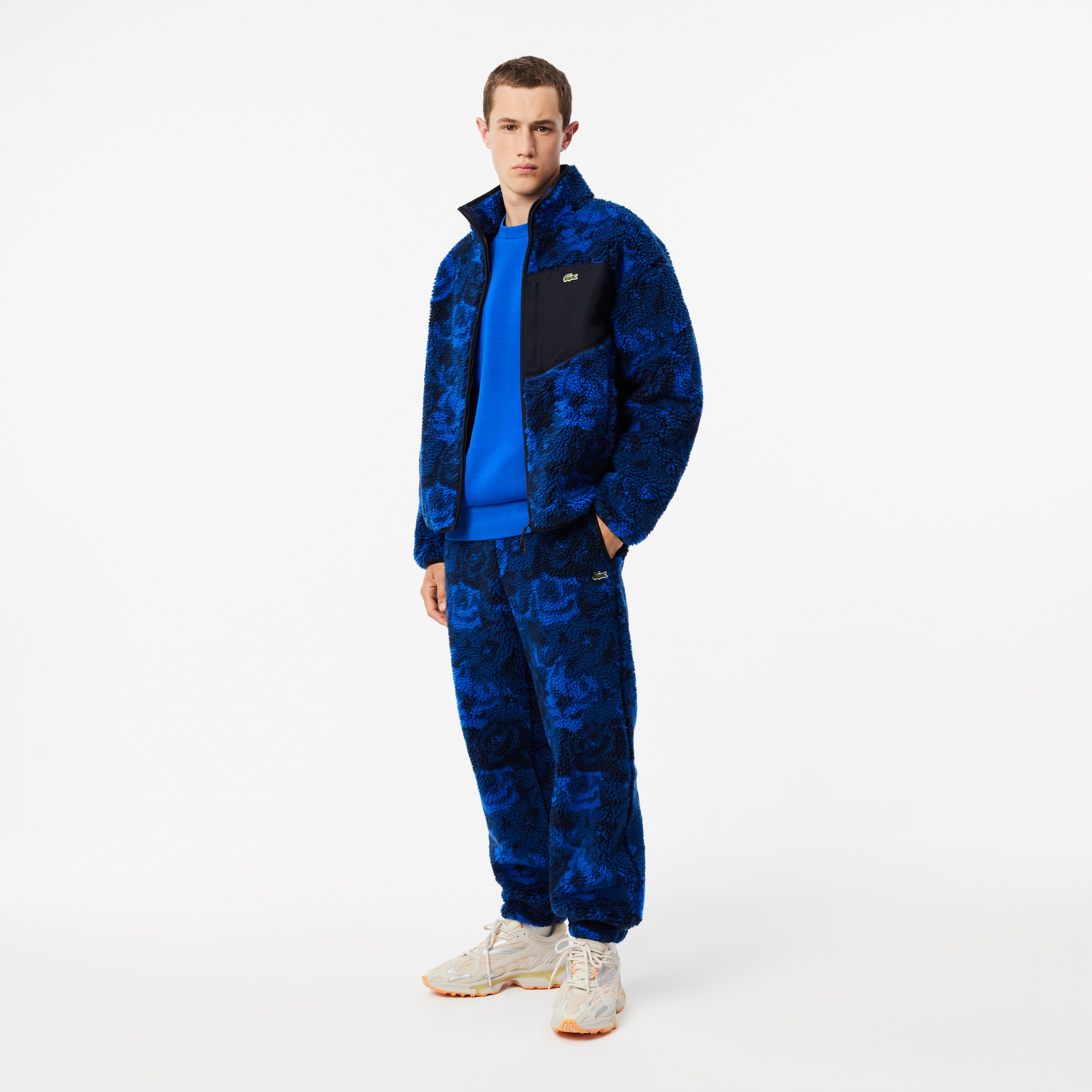 Erkek Tapered Fit Desenli Lacivert Eşofman Altı