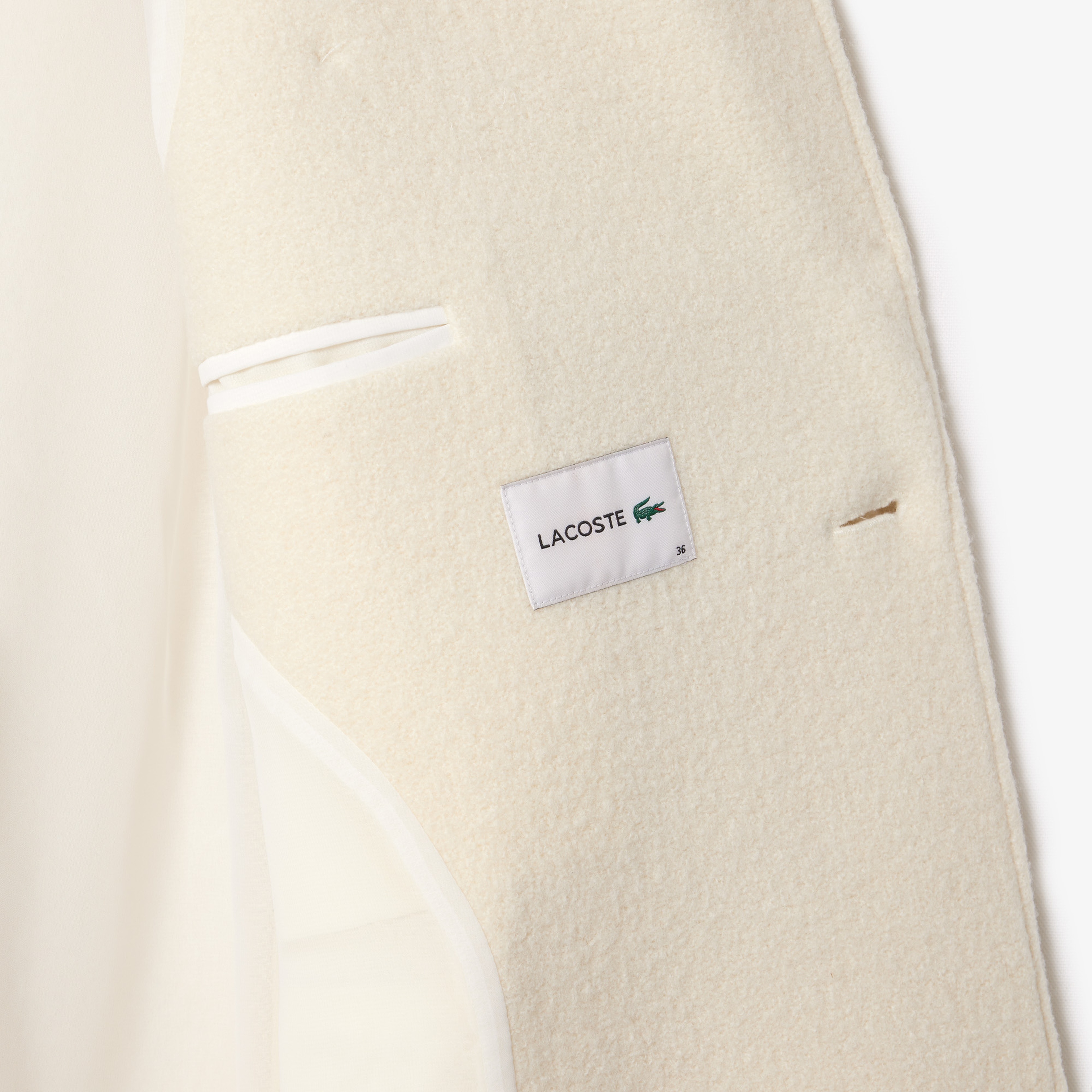 Kadın Regular Fit Yün Krem Palto