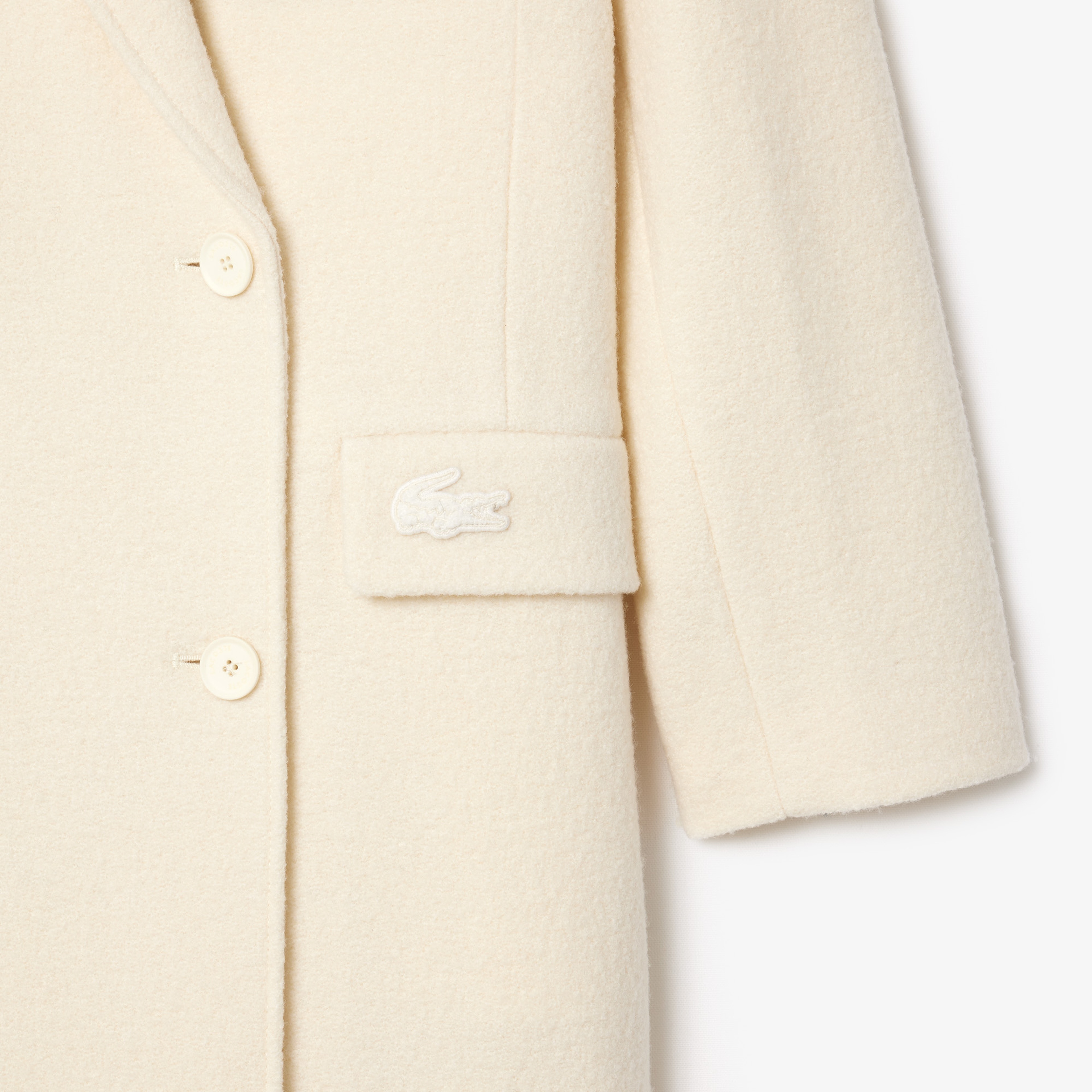 Kadın Regular Fit Yün Krem Palto