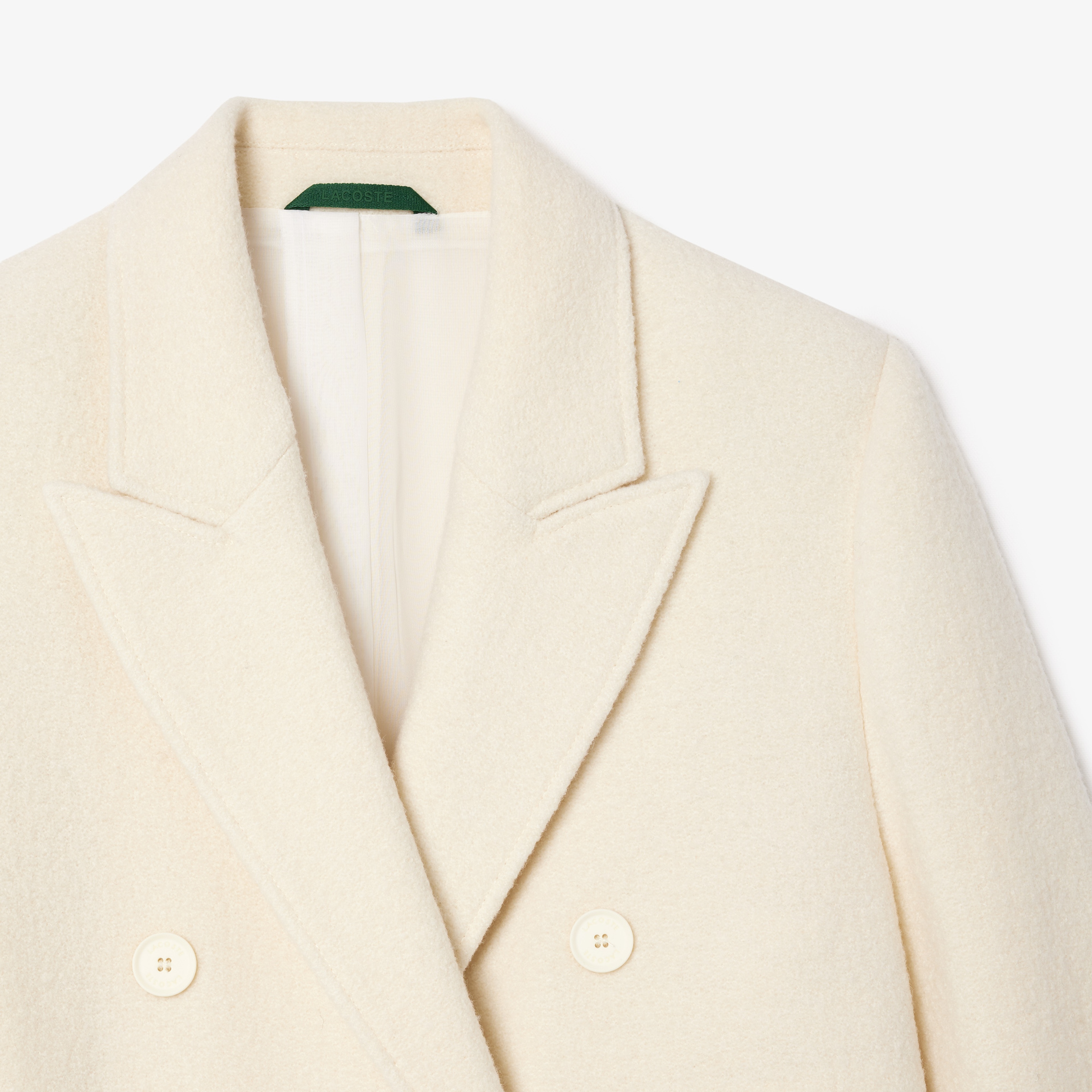 Kadın Regular Fit Yün Krem Palto